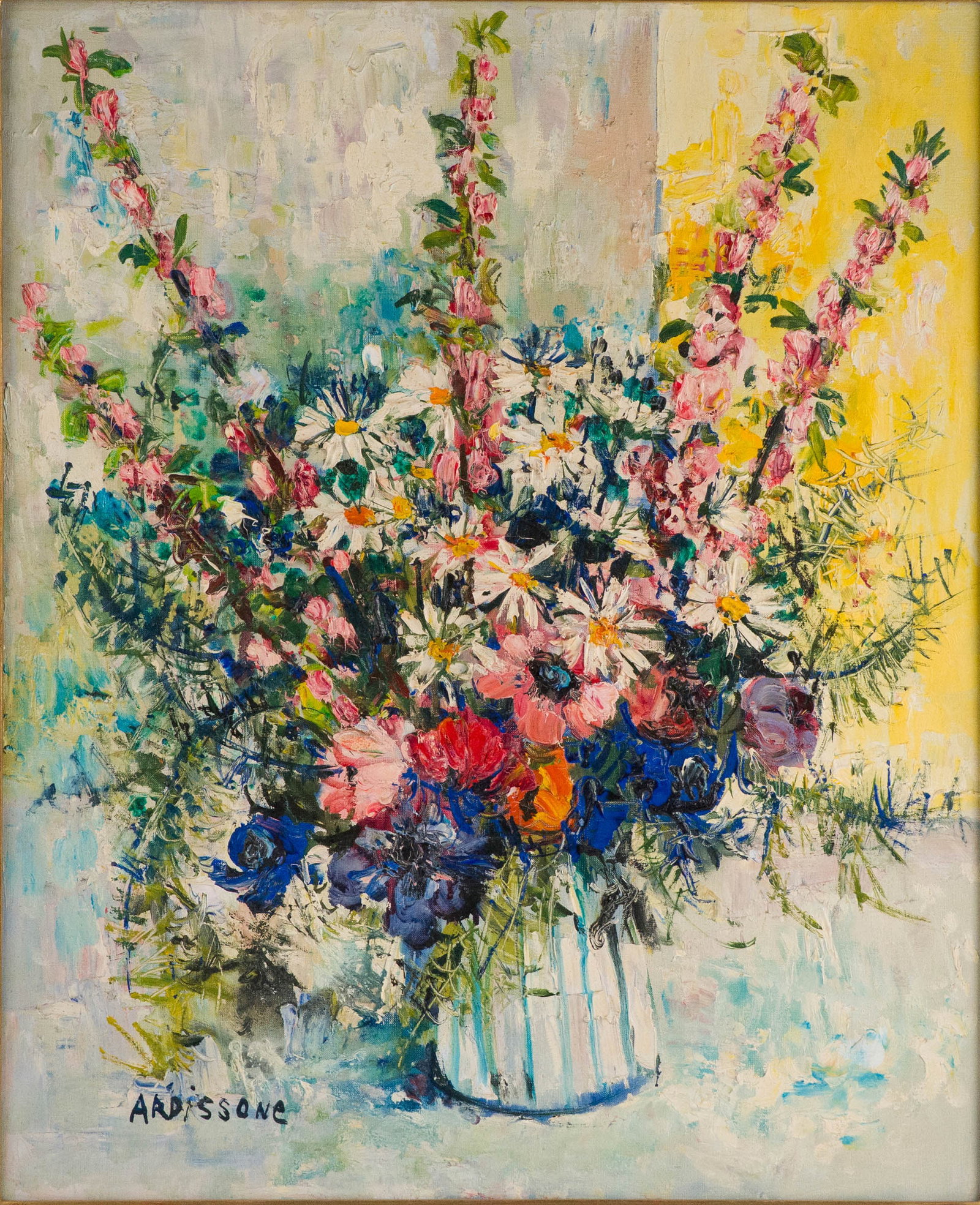 Yolande Ardissone, French 1927, Still Life of Flowers in Vase, Oil on Canvas (1 of 7)