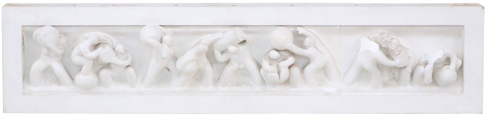 Tom Otterness, American 1952, Battle of the Sexes, Plaster Relief Frieze (1 of 13)
