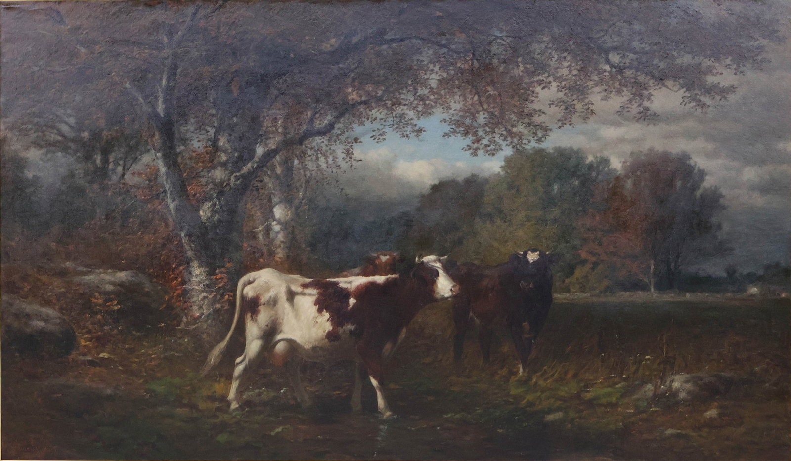 James McDougal Hart, 1828-1901, Pastoral Landscape with Cows in a Field, Oil on Canvas (1 of 17)