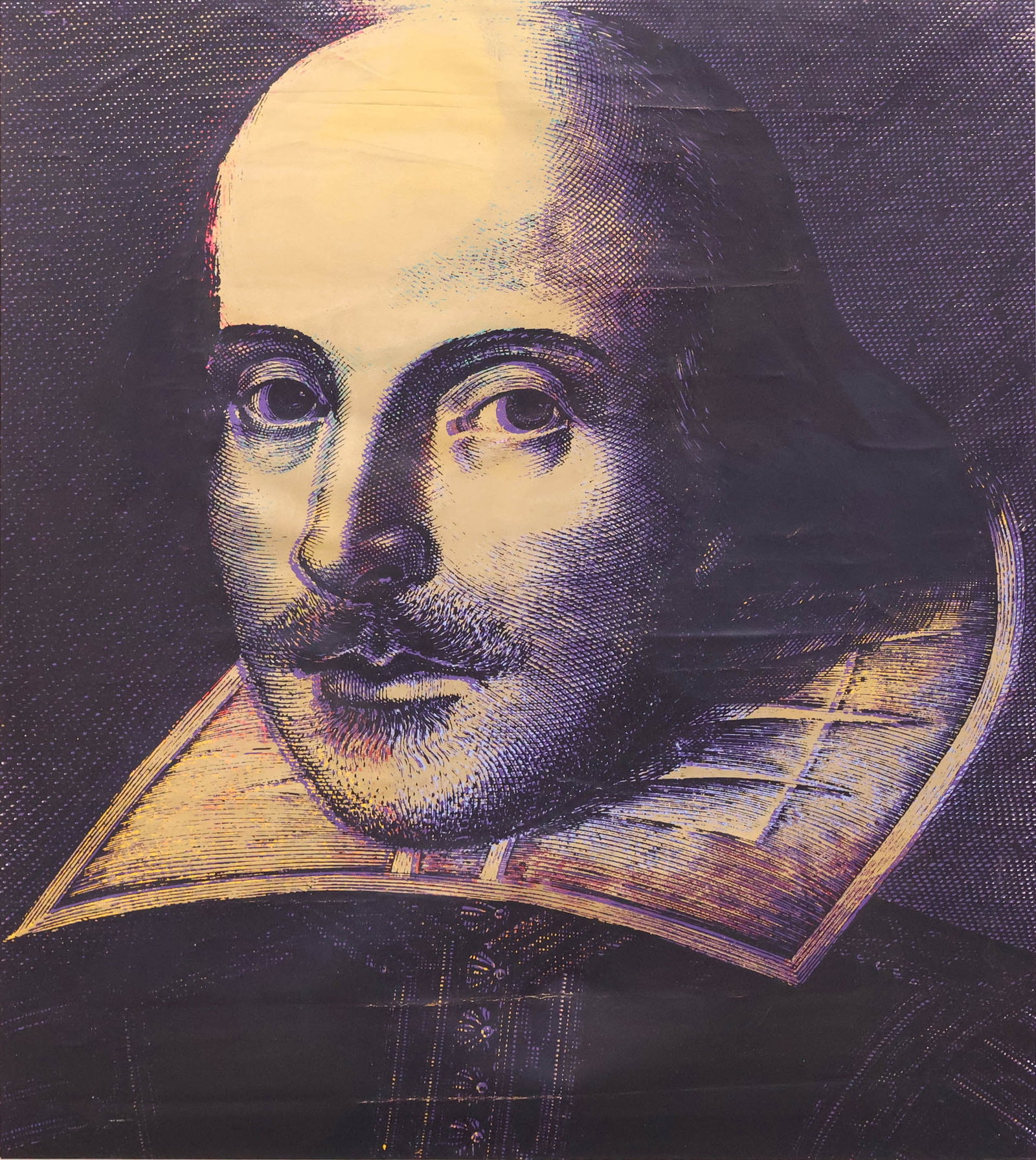 Steve Kaufman, American 1960-2010, Shakespeare, Silkscreen on Canvas (1 of 13)
