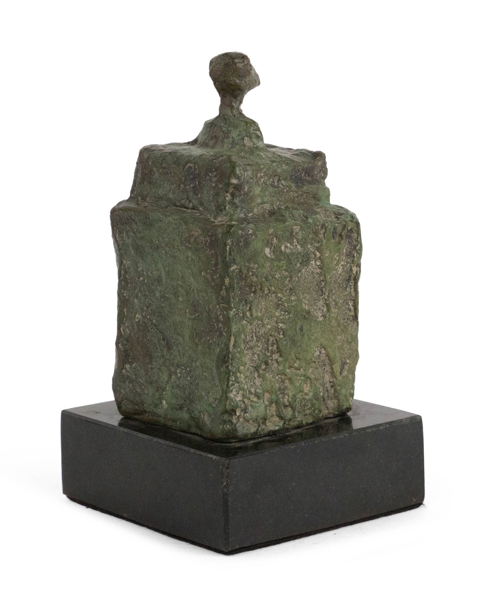 After Alberto Giacometti, Swiss 1901-1966, Bust, Patinated Bronze: After Alberto Giacometti Swiss, 1901-1966 Bust Patinated Bronze Inscribed "Alberto Giacometti" on the side. 6 1/4 x 3 1/2 x 3 1/2 in. (15.9 x 8.9 x 8.9 cm.) Born in Switzerland in 1901, artist Albert
