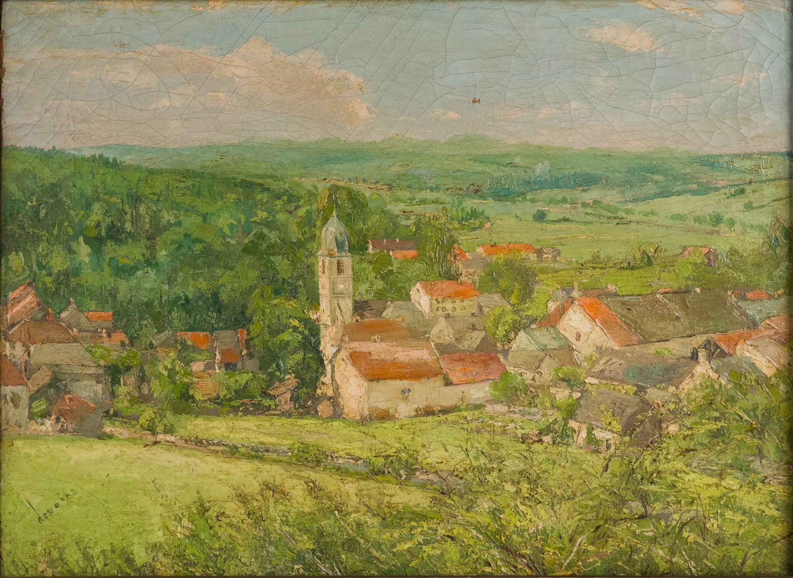 H.E. Desains, French Landscape, Oil on Canvas (1 of 11)