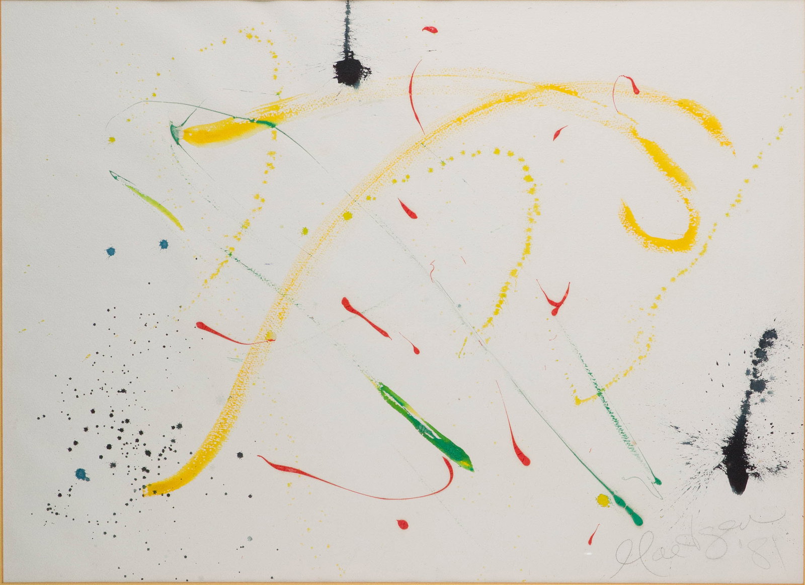 Abstract, Mixed Media: Abstract Mixed Media Signed in pencil l.r. and dated '81. Sight: 20 3/4 x 29 in. (52.7 x 73.7 cm.), Frame: 27 3/4 x 35 1/4 in. (70.5 x 89.5 cm.)