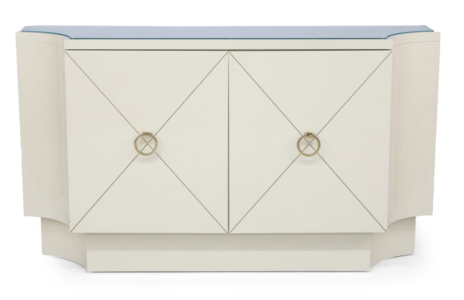 Modern Beige Lacquer Credenza (1 of 13)
