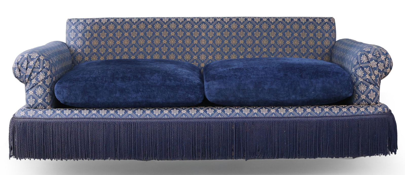 Contemporary Blue-Upholstered Settee (1 of 12)