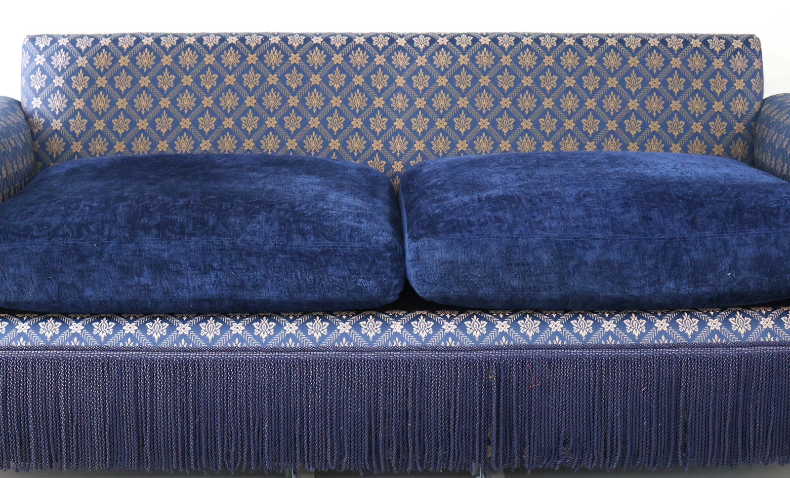 Contemporary Blue-Upholstered Settee - 2