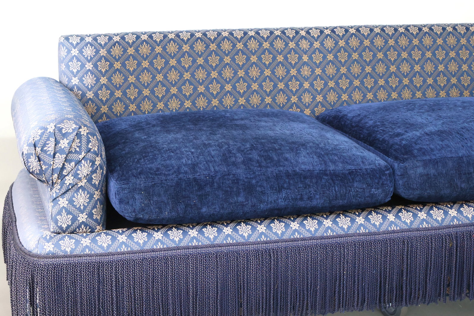 Contemporary Blue-Upholstered Settee - 3