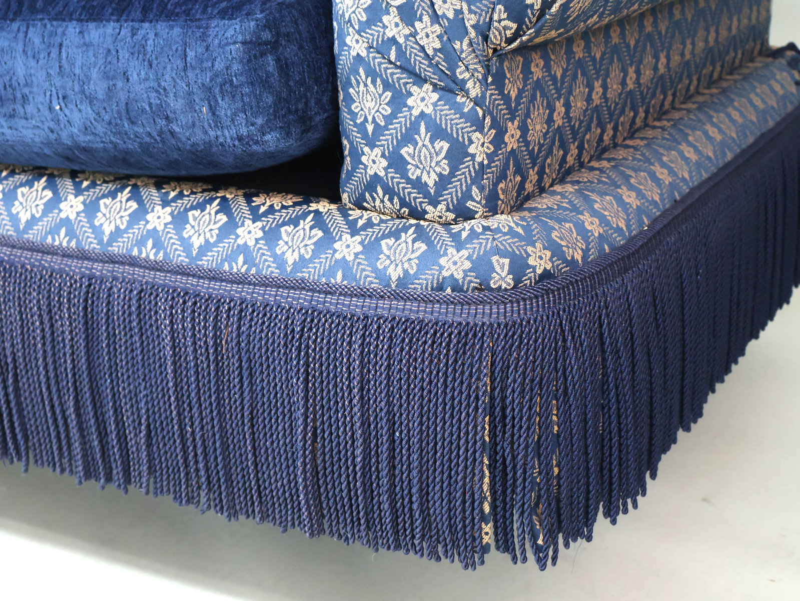 Contemporary Blue-Upholstered Settee - 6