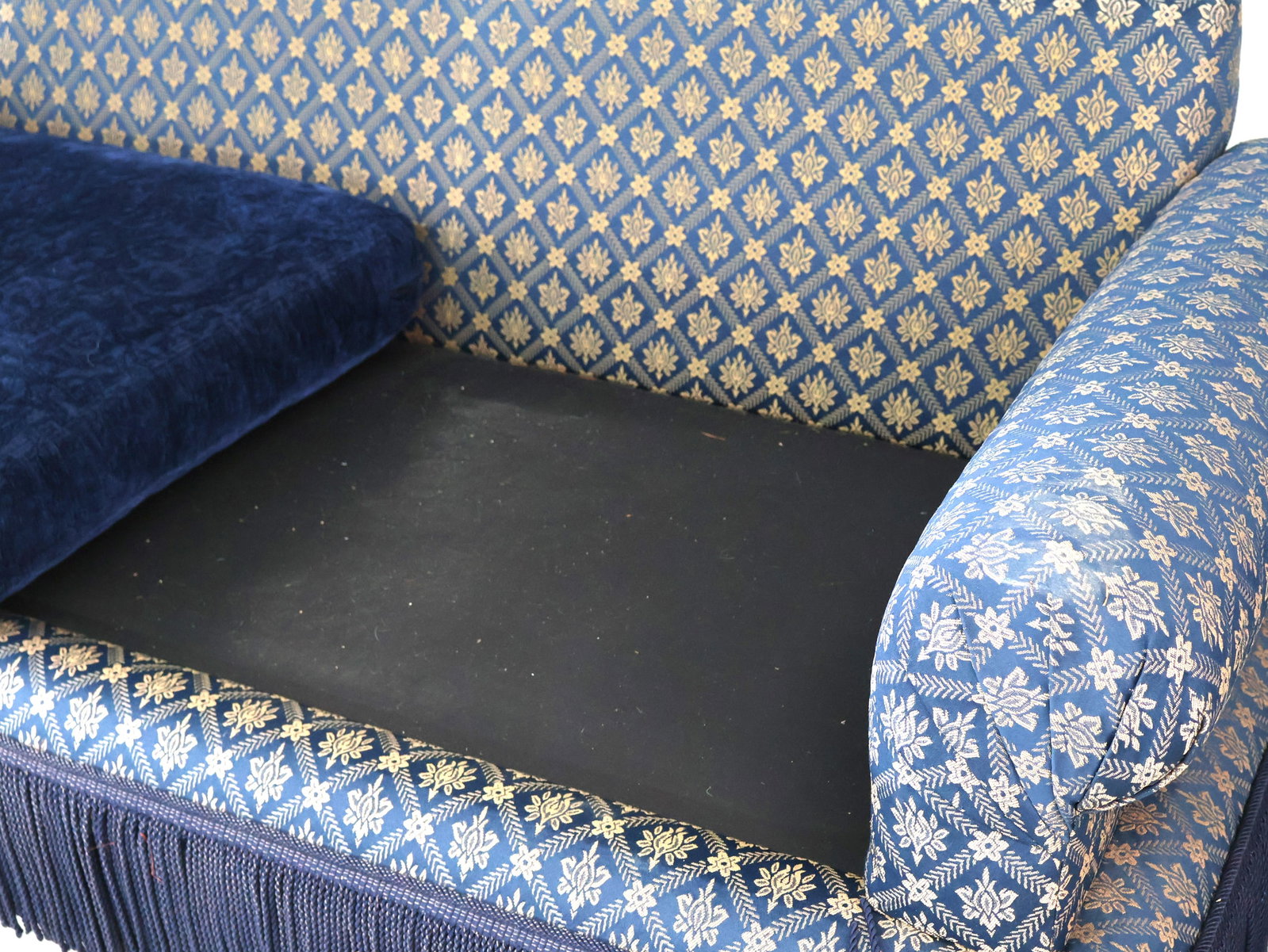 Contemporary Blue-Upholstered Settee - 7