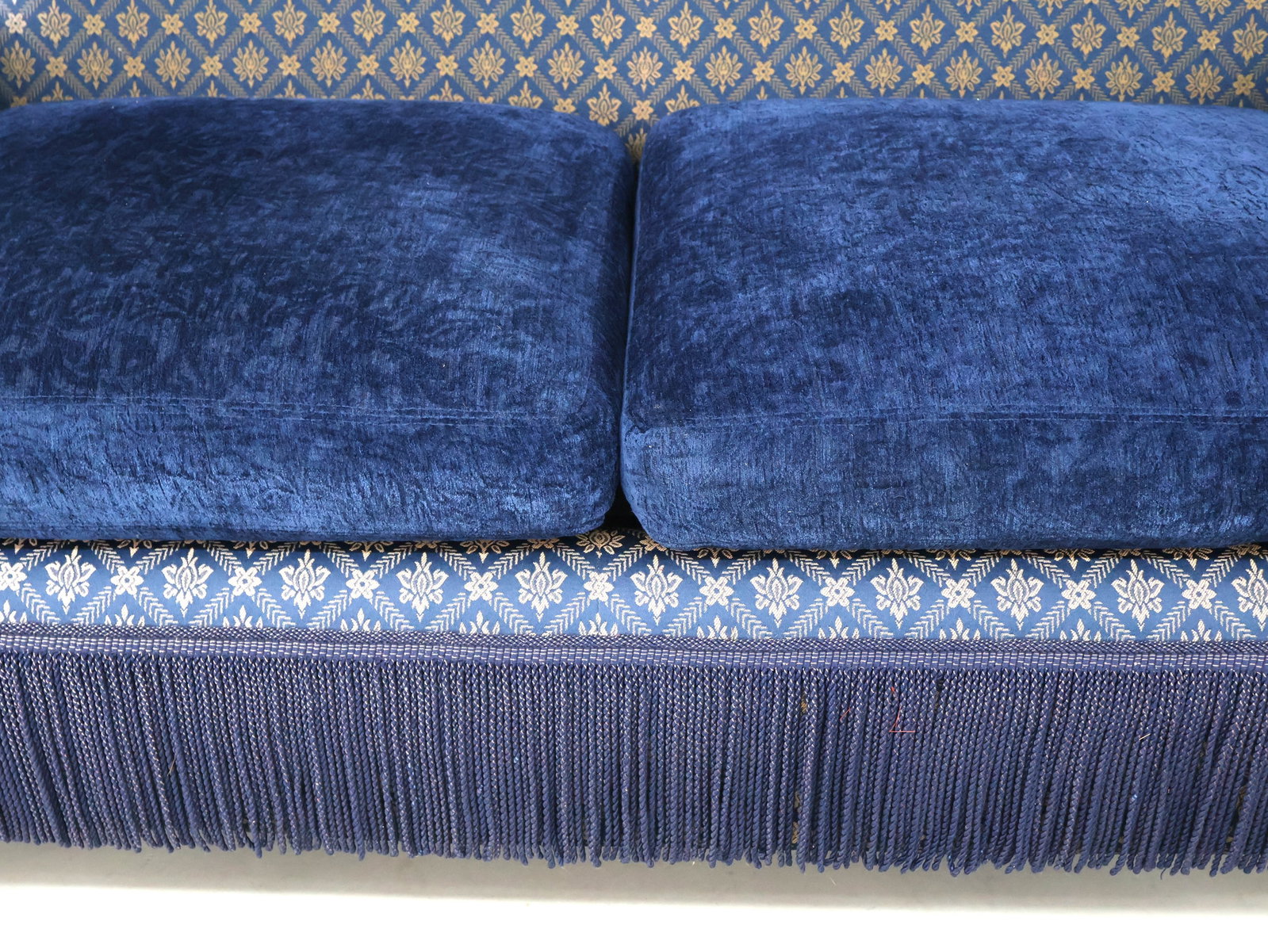 Contemporary Blue-Upholstered Settee - 9