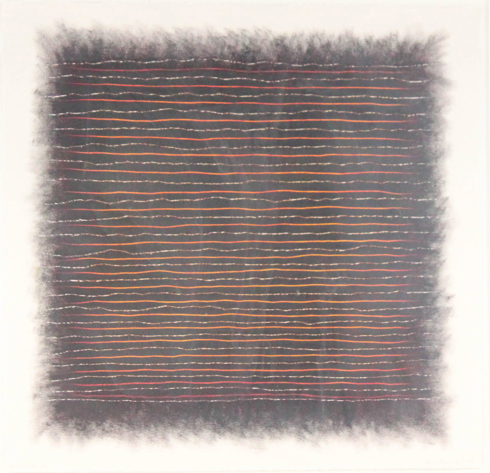 Edda Renouf, 1943, Furrows-Sunrise, Oil Pastel on Paper: Edda Renouf 1943 Furrows-Sunrise Oil Pastel on Paper Signed and dated 'Edda Renouf '87' (lower right) Provenance: Christie's, July 11, 2006, lot 145, sale 1689 Sight: 22 1/2 x 23 in. (57.2 x 58.4 cm.)