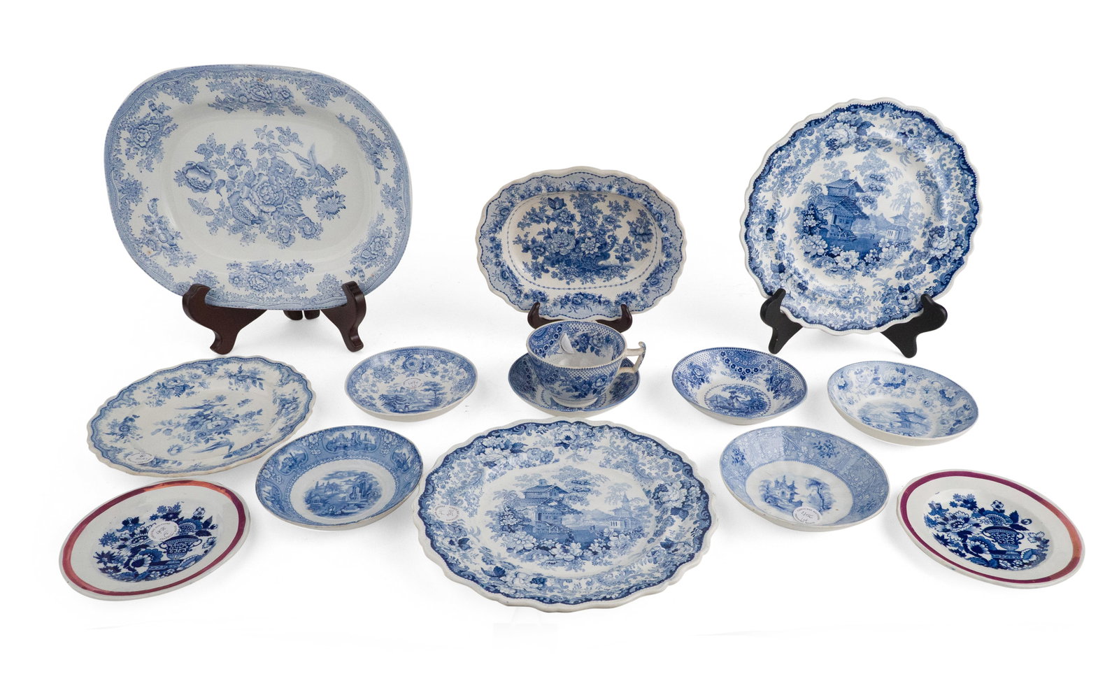 Group of Staffordshire Blue Transferware Table Articles (1 of 13)