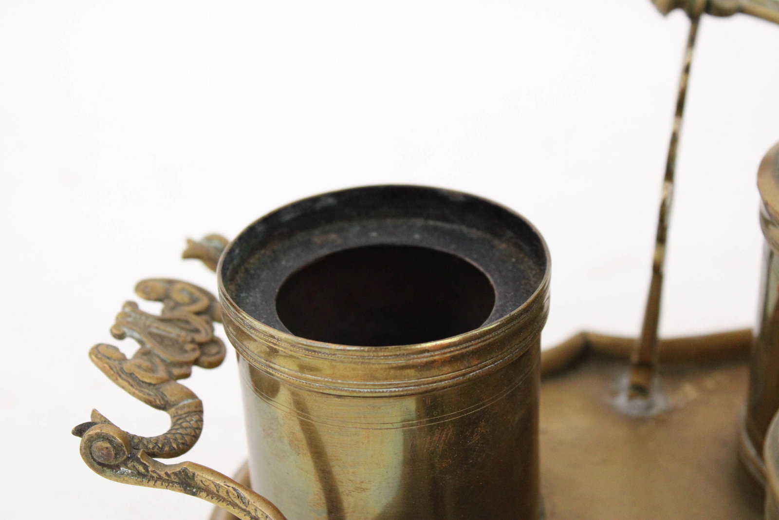 Engraved Brass Encrier - 7