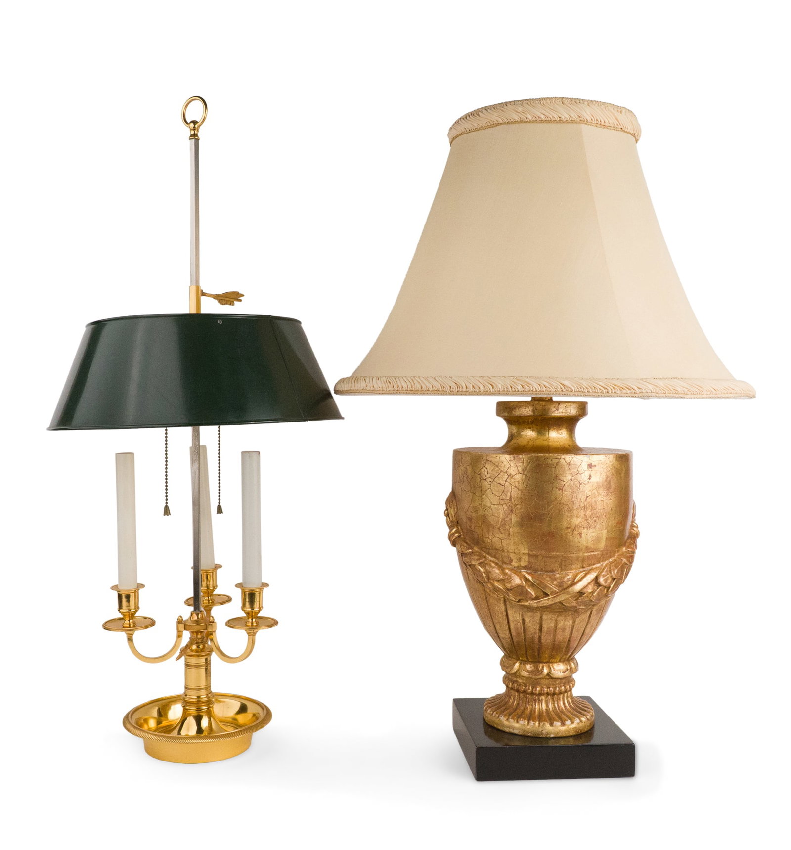 Brass and Tole Bouillotte Lamp (1 of 9)