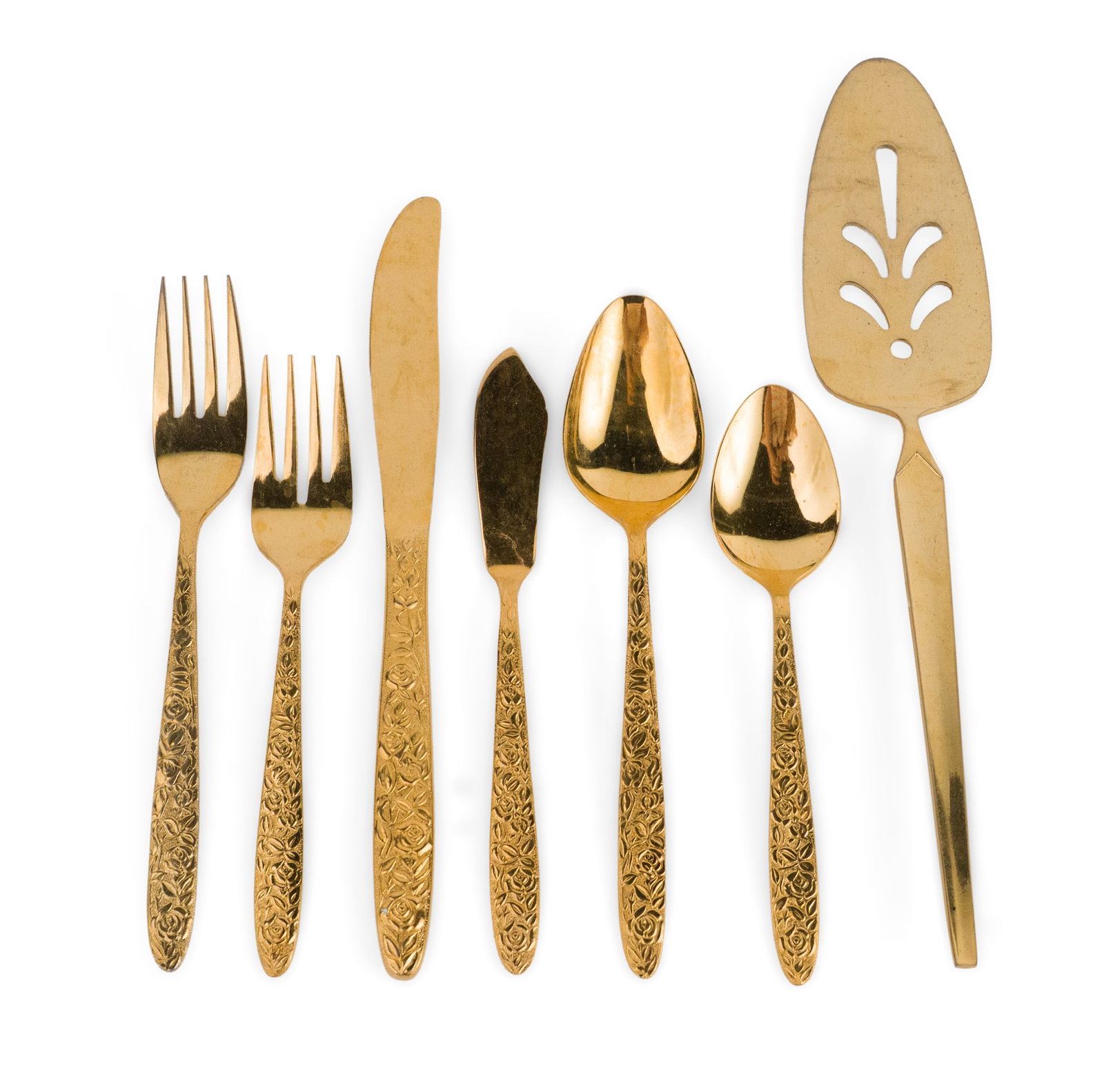 Vintage Cosmos Gold Electroplate Stainless Steel Flatware Set (1 of 7)