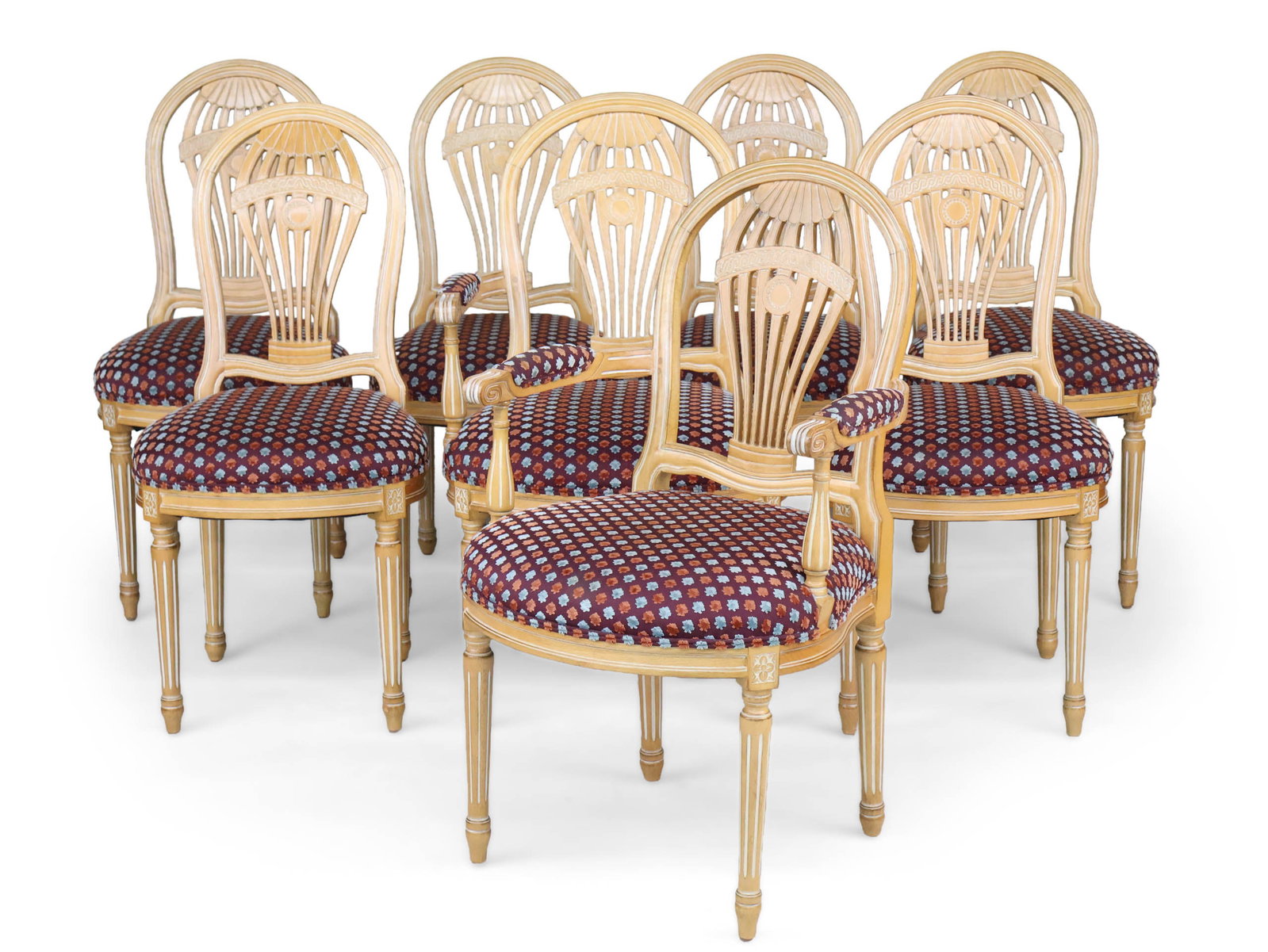 Set of Eight French "Montgolfier" Style Dining Chairs (1 of 11)