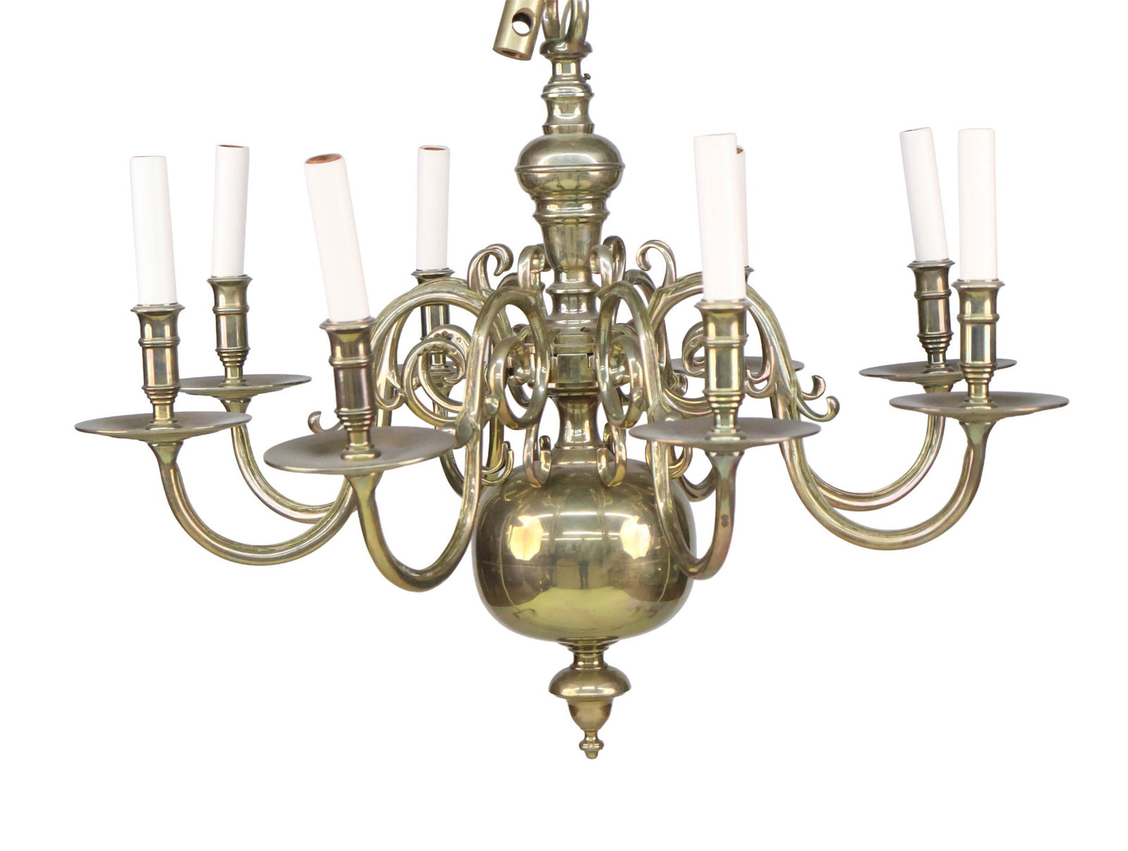 Dutch Baroque Style Brass Eight Light Chandelier (1 of 8)
