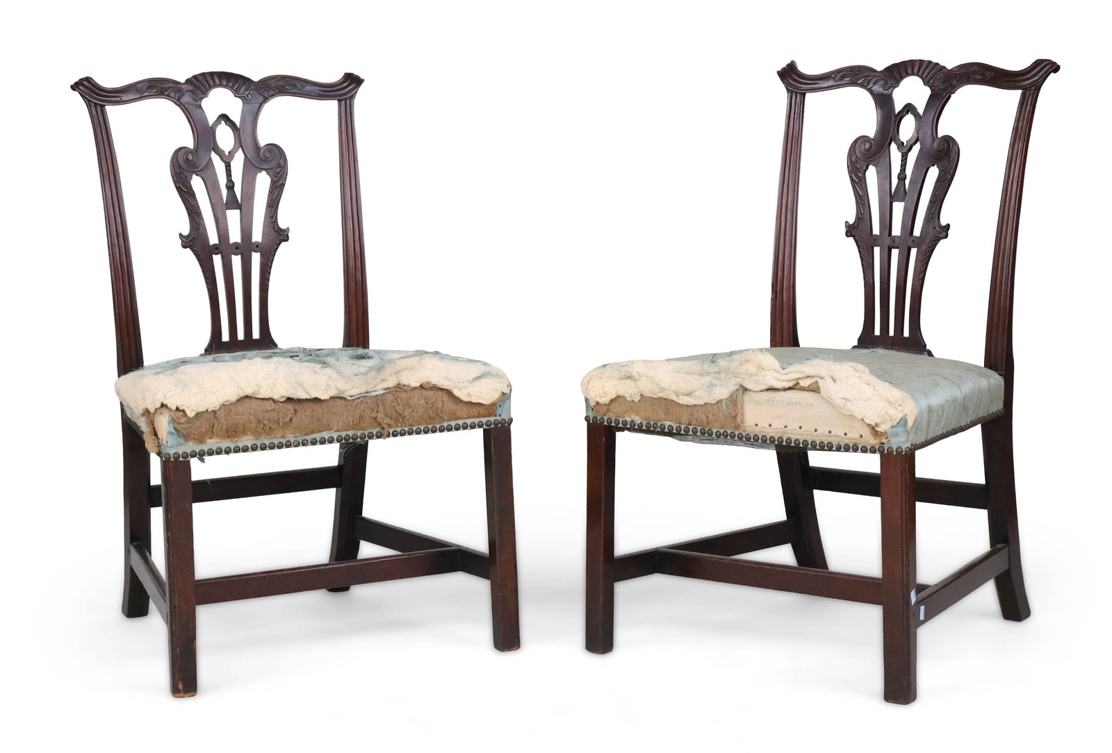 Pair of George III Carved Mahogany Side Chairs (1 of 11)