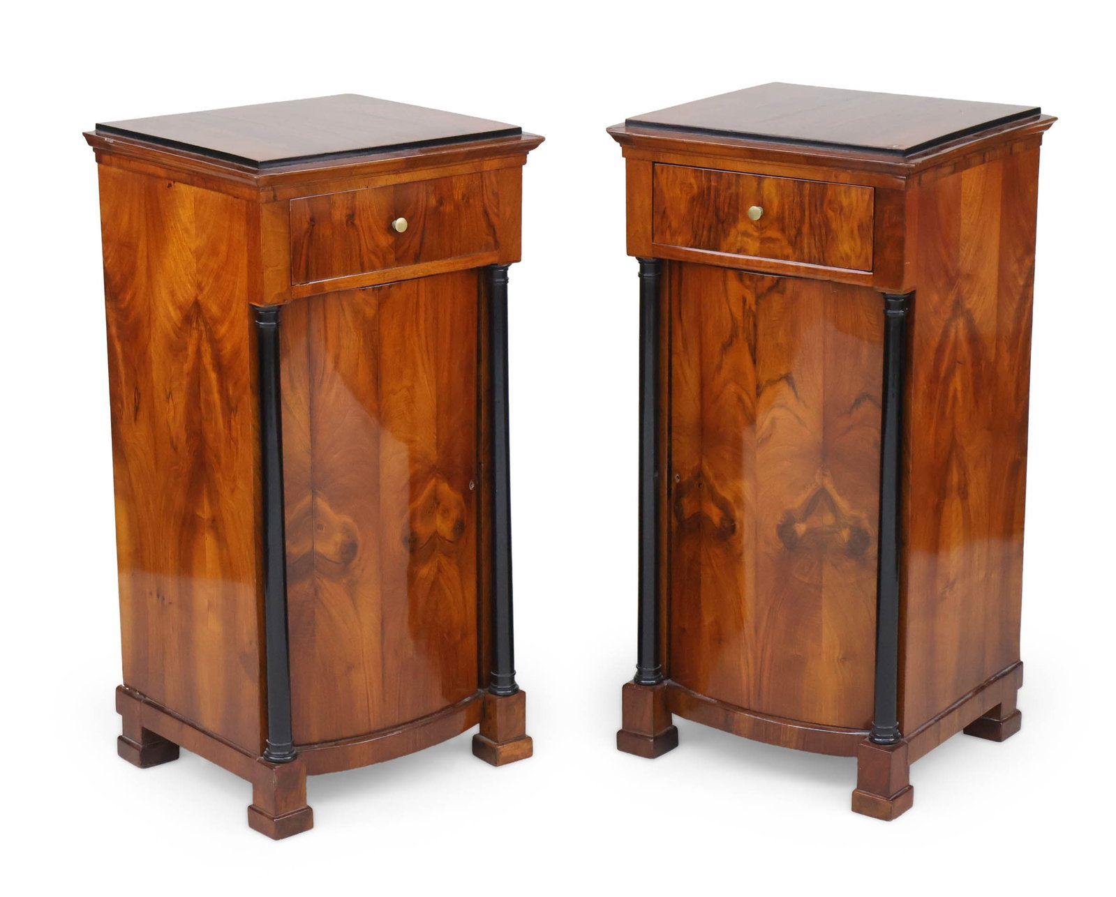 Pair of Biedermeier Part-Ebonized Walnut Bedside Cabinets (1 of 11)