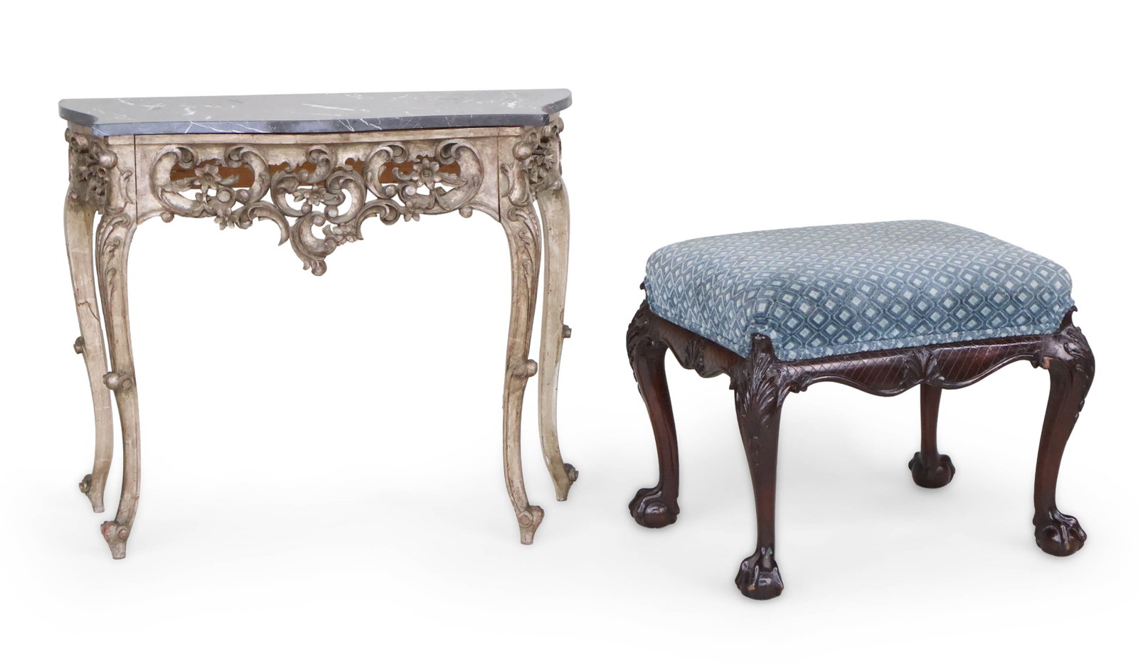 Chippendale Style Carved Mahogany Footstool (1 of 12)