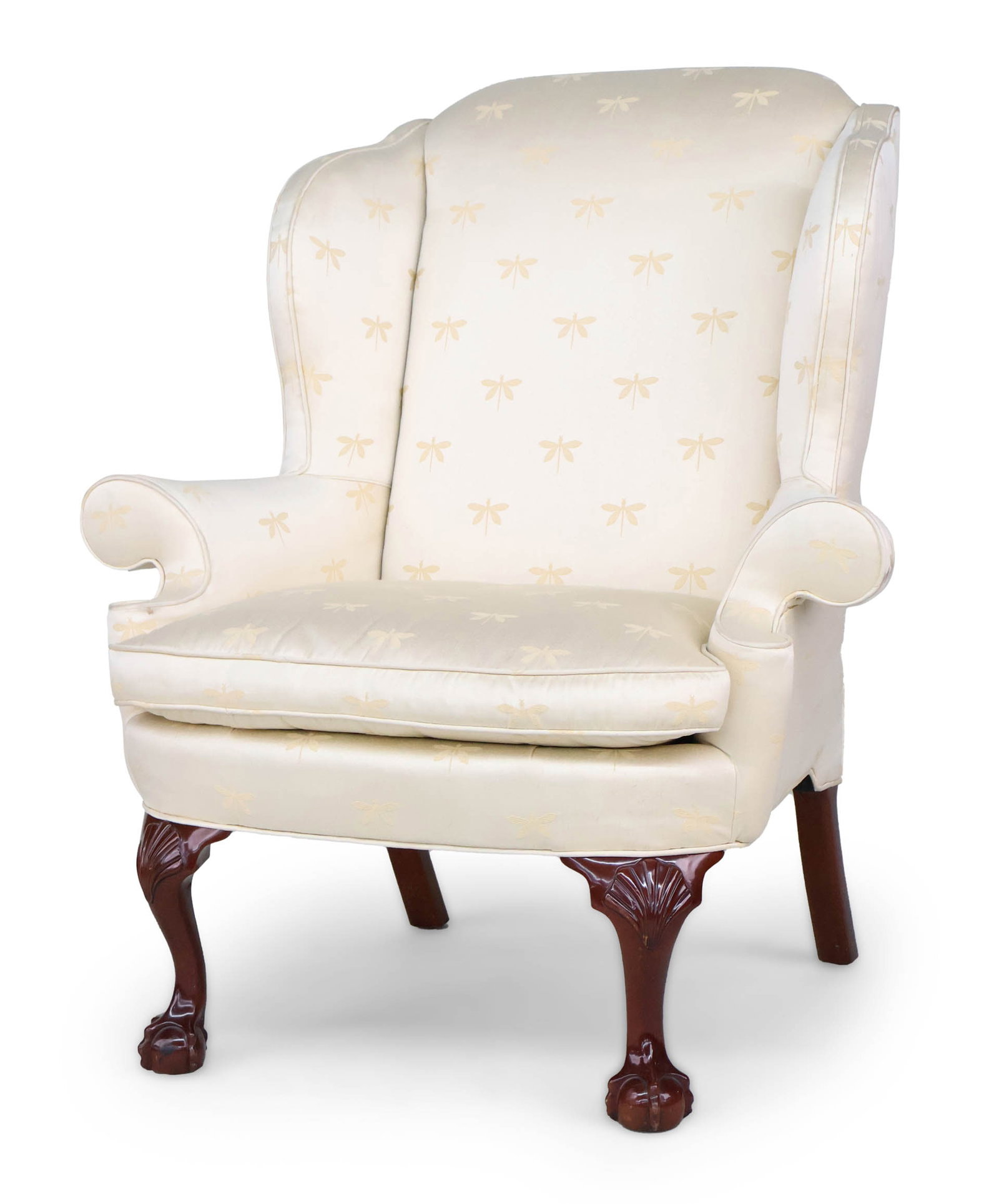 Kindel Chippendale Style Mahogany Wing Chair (1 of 11)