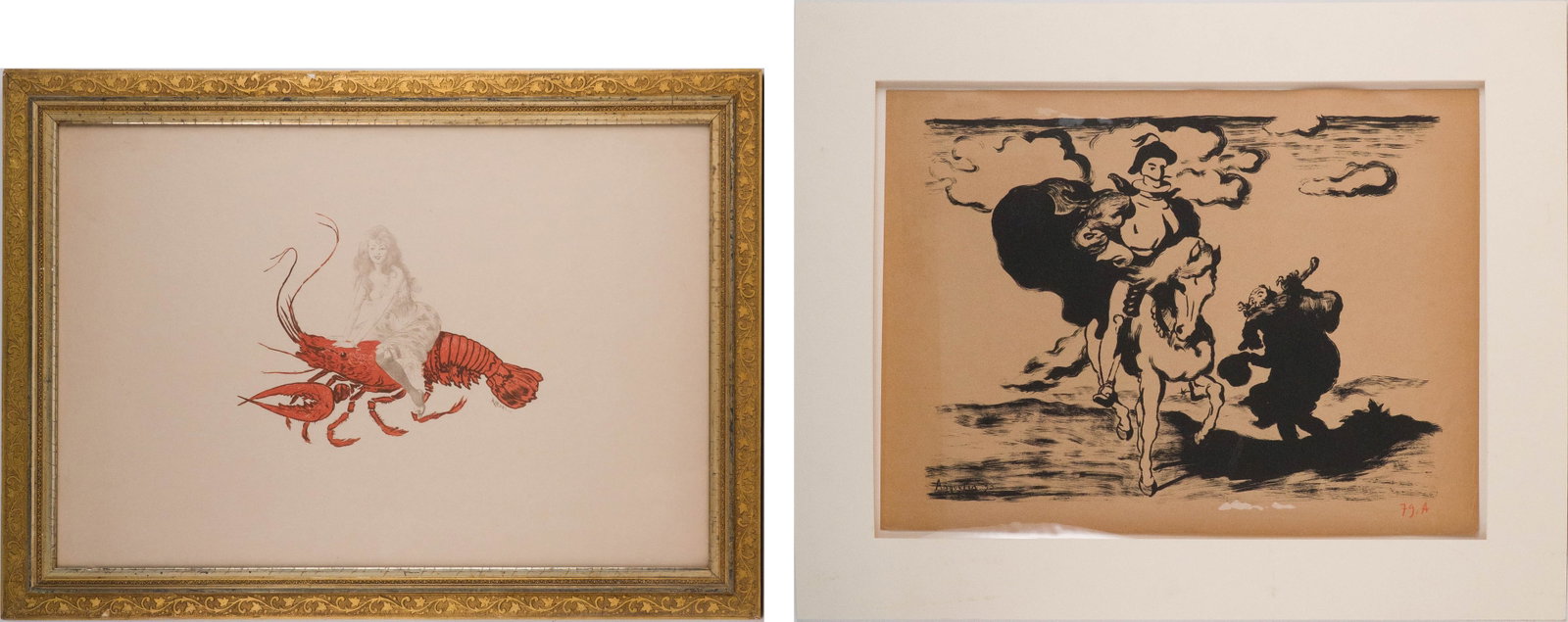Auguste Roedel, 1859-1900, Woman Riding a Lobster, Lithograph (1 of 13)