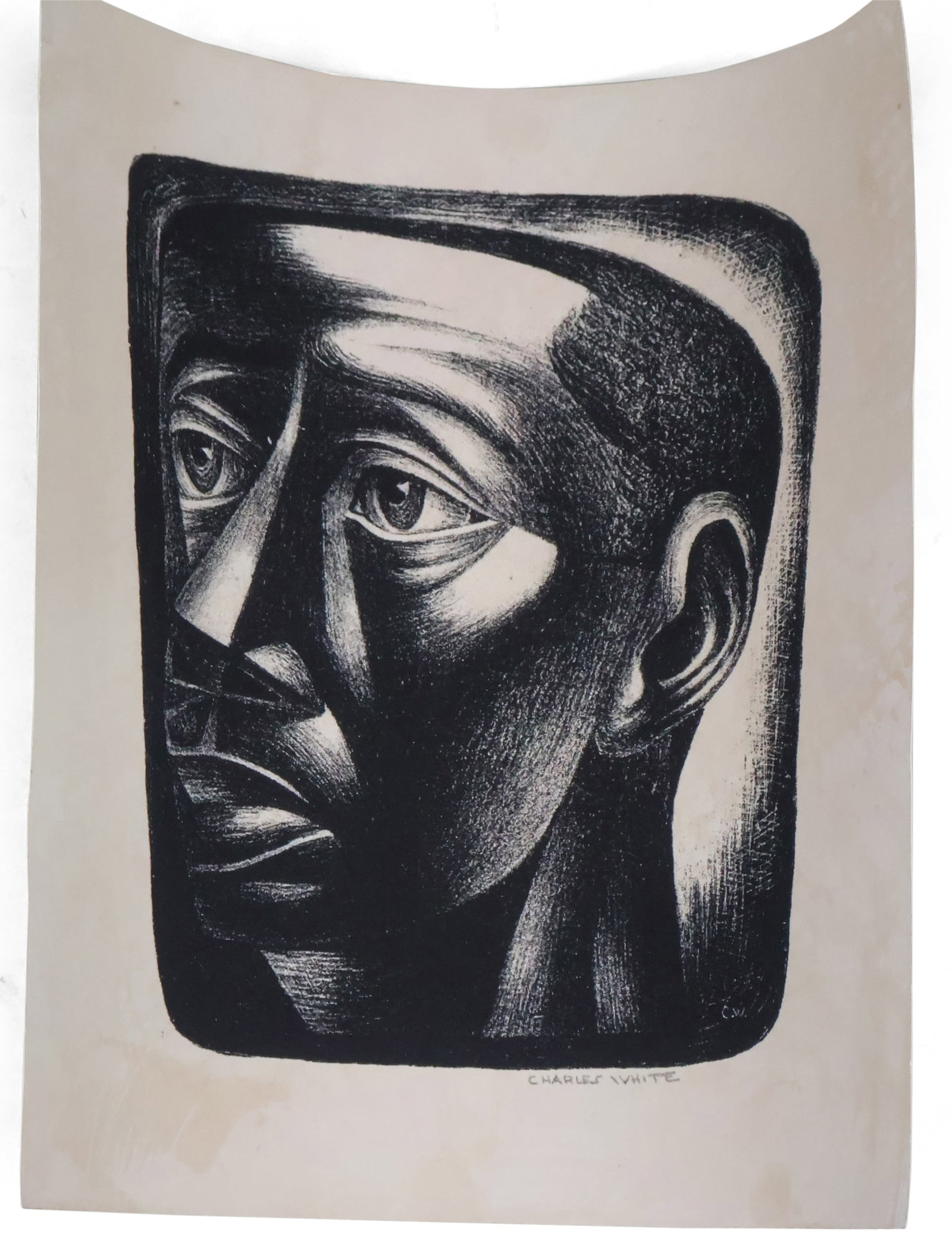 Charles Wilbert White, 1918-1979, Jove, Relief on Wove Paper: Charles Wilbert White 1918-1979 Jove Relief on Wove Paper Unframed, signed in plate l.c. Provenance: Mason and McIntosh LLC, May 5, 2025, lot 116 16 1/2 x 13 3/4 in. (41.9 x 34.9 cm.) Artist Charles
