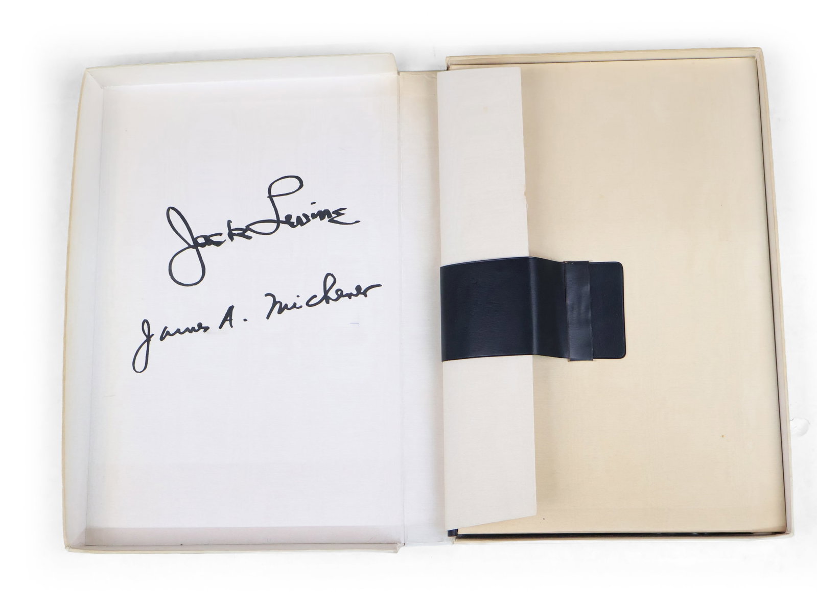 Michener & Levine "Facing East" Limited Edition Portfolio: Michener & Levine "Facing East" Limited Edition Portfolio Numbered 267/2500, featuring text by James A. Michener & illustration by Jack Levine. 20 x 13 1/4 in. (50.8 x 33.7 cm.)