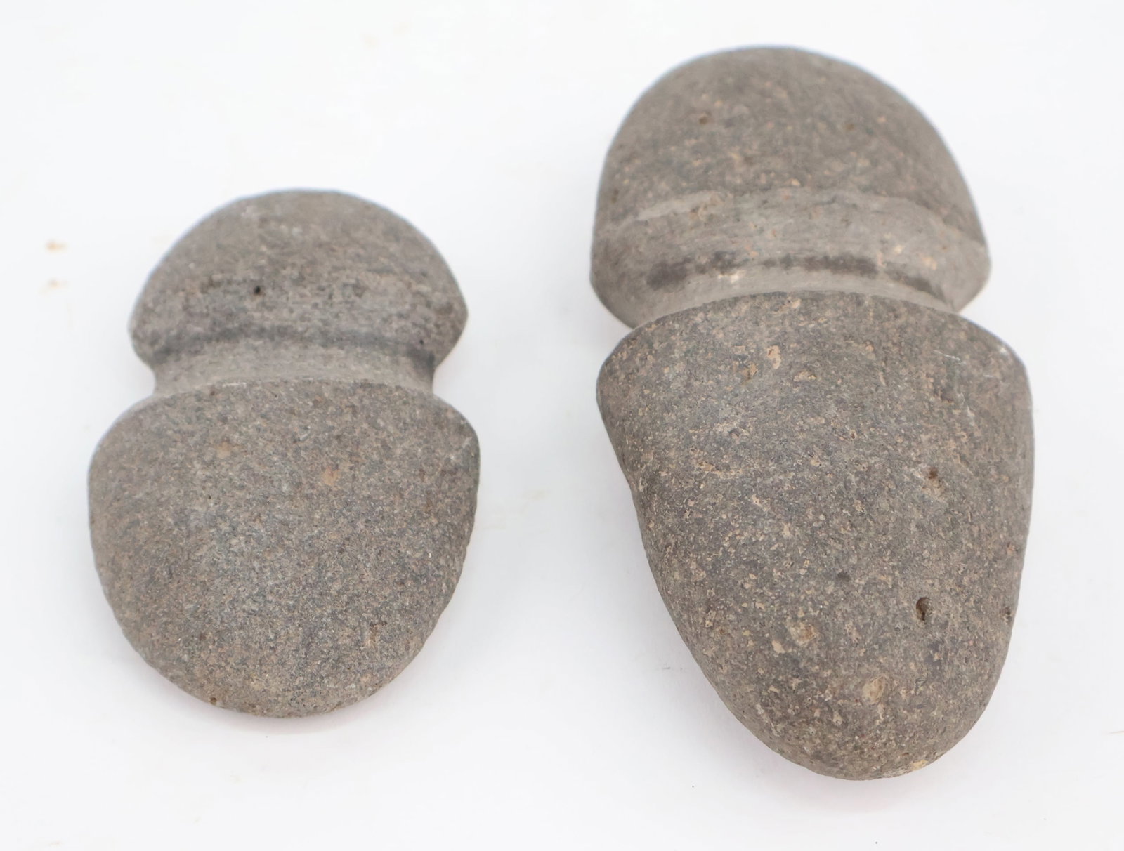 Two Full Grooved Stone Axe Heads - 2