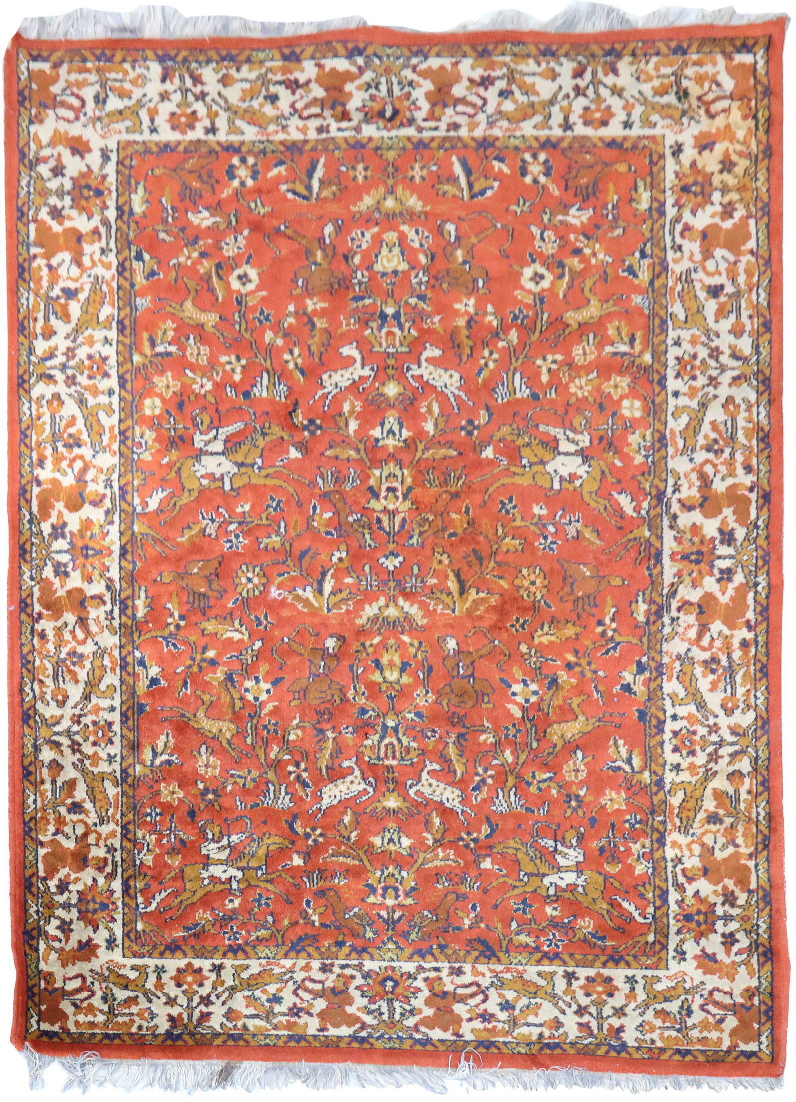 Machine-Made Rug with Hunting Pattern (1 of 10)