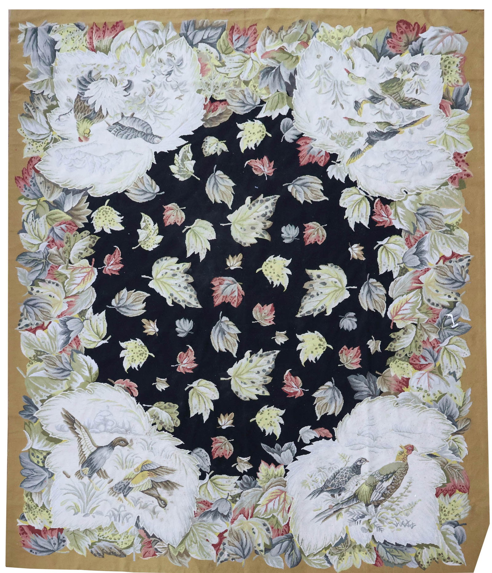 Aubusson Style Needlepoint Carpet: Aubusson Style Needlepoint Carpet China, Contemporary Spot stains. 119 1/2 x 96 in. (303.5 x 243.8 cm.)