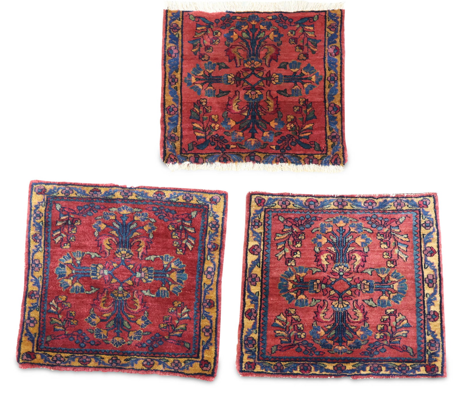Three Lilihan Rugs: Three Lilihan Rugs Northwest Persia, mid-20th C. Losses to ends of one 21 1/2"l x 20"w, 20 1/2"l x 17"w, and 22"l x 19 1/2"w