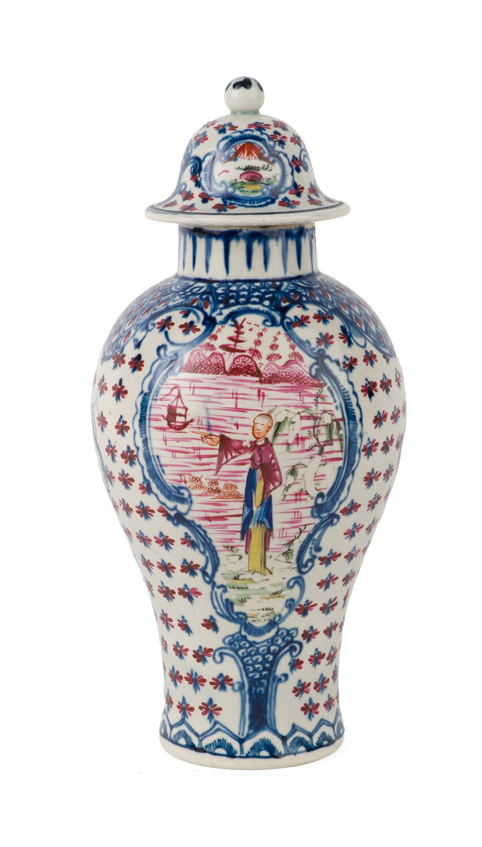 English Pearlware Baluster Vase / Garniture with Chinoiserie Motifs (1 of 9)