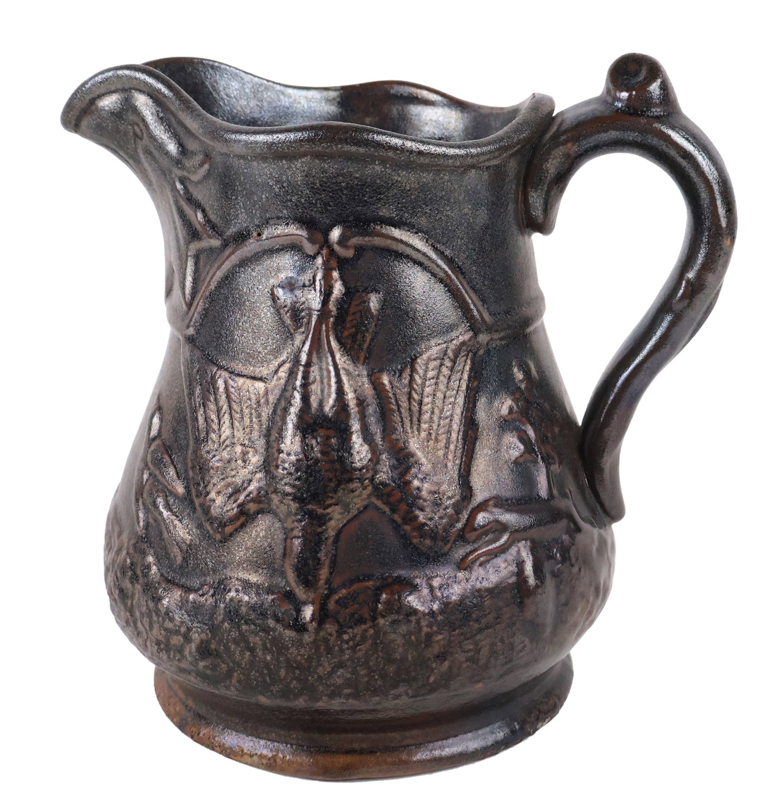 American Stoneware Pitcher with Relief-Molded Hunt Scene, possibly NJ or Pennsylvania (1 of 9)