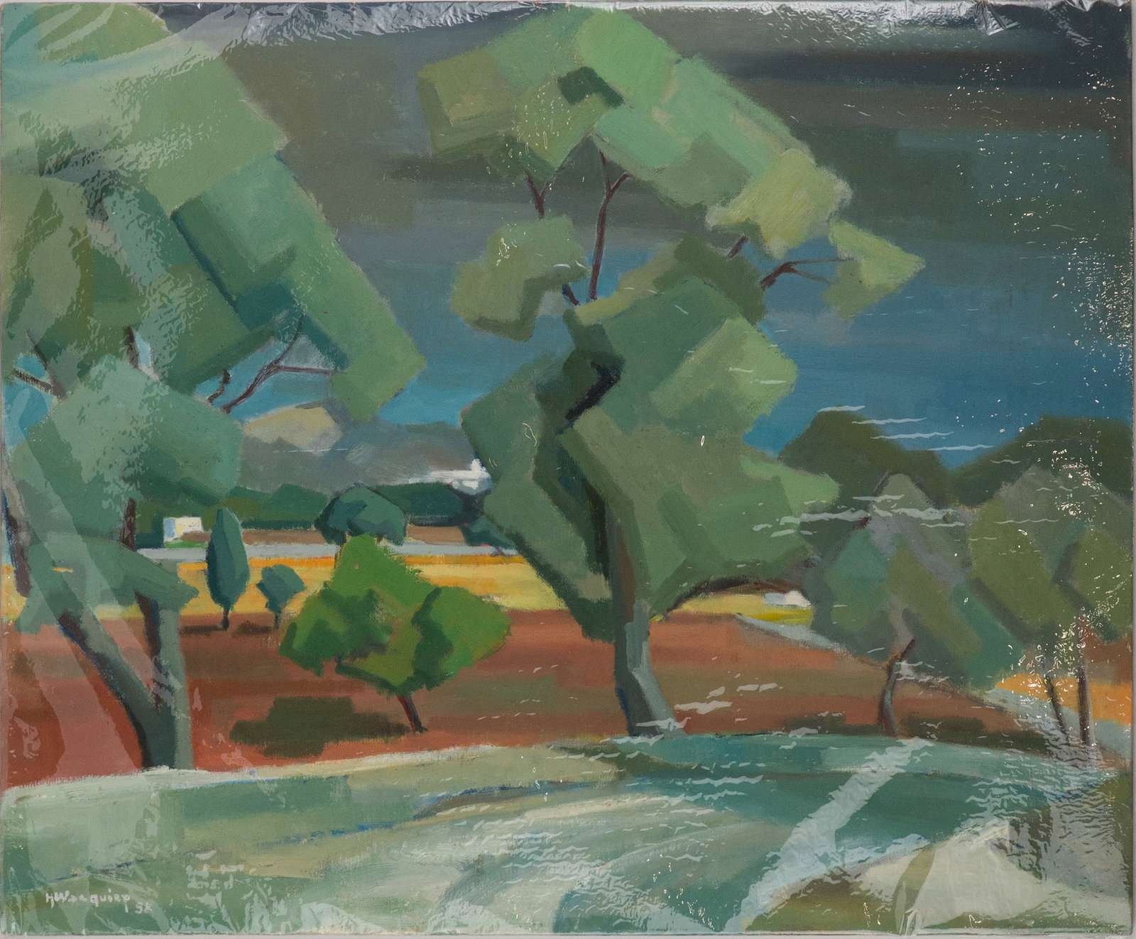 Henri Wacquiez, 1907, Oliviers, Oil on Canvas Board (1 of 7)