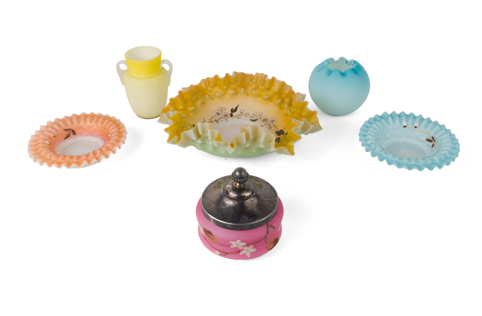 Six Satin Glass Table Articles (1 of 12)