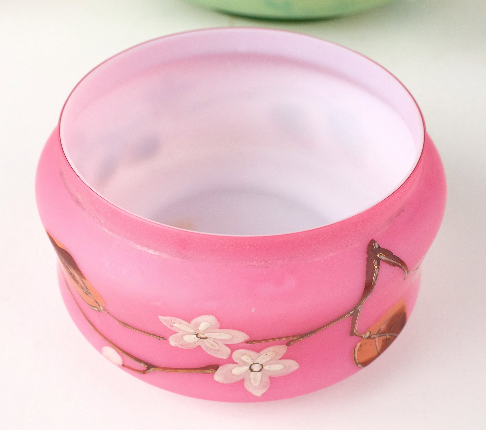 Six Satin Glass Table Articles - 7
