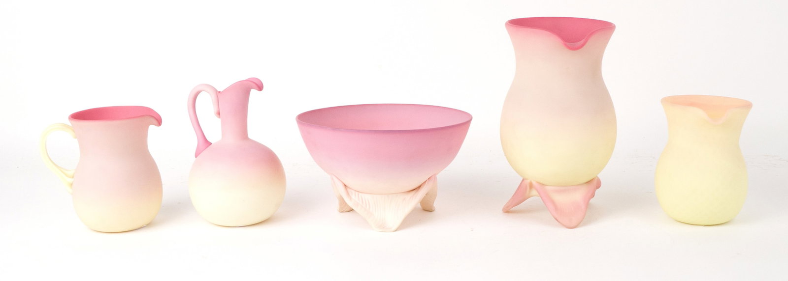 Five Gunderson Burmese Glass Table Articles - 8