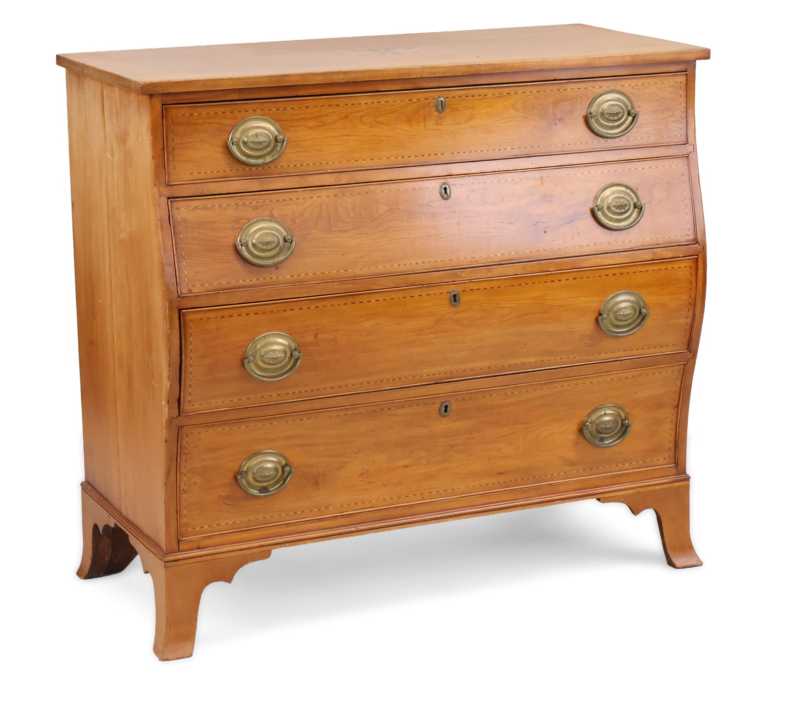 Federal Inlaid Cherrywood Bombe Swell-Front Chest of Drawers (1 of 13)
