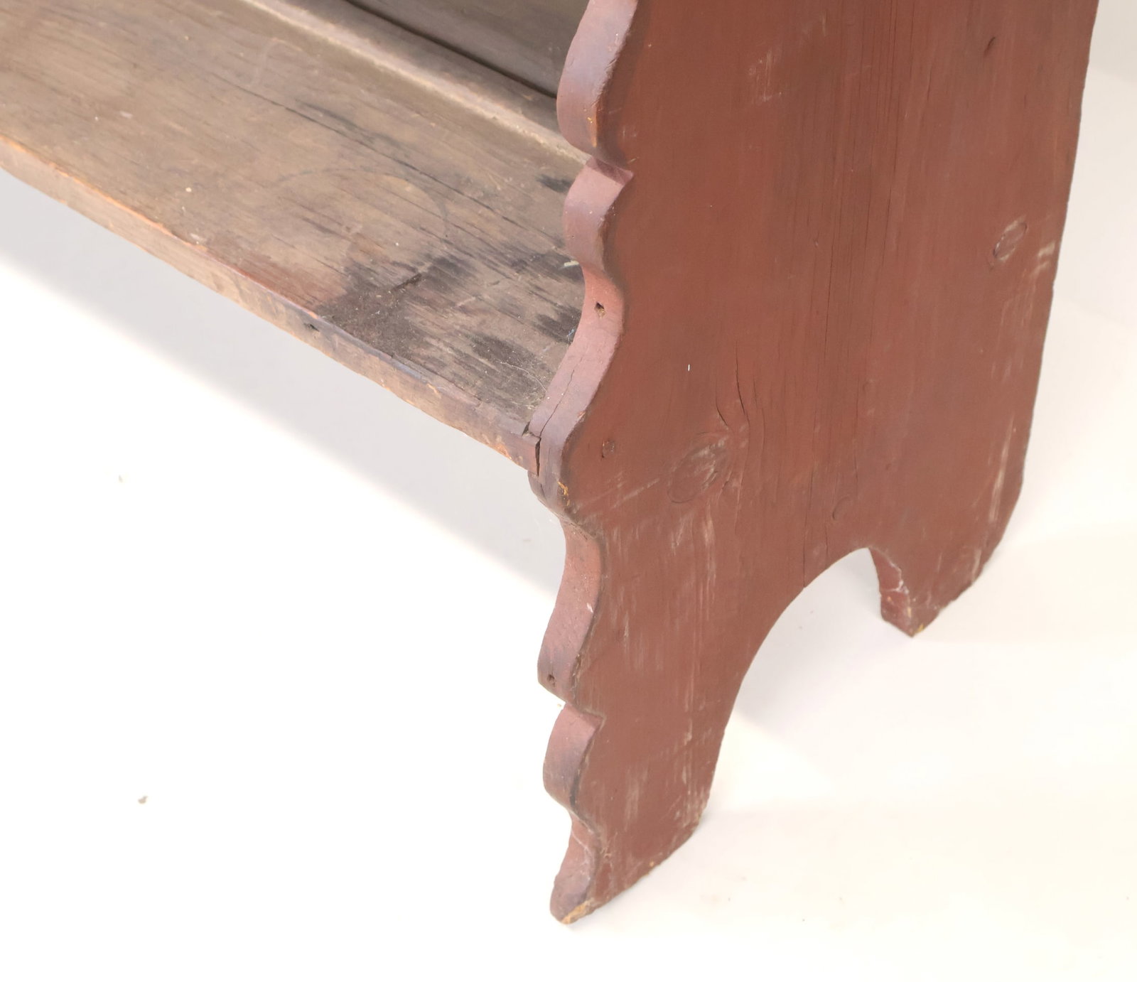 Red-Stained Pine Bucket Bench - 6