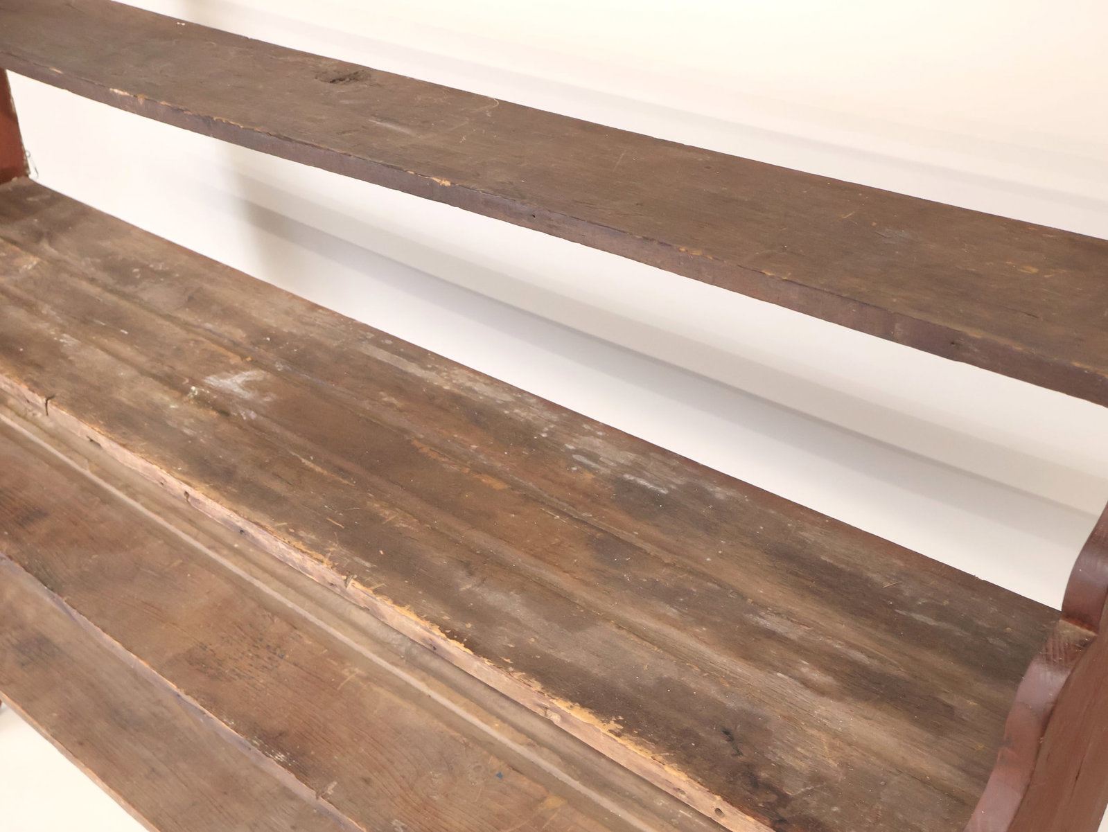 Red-Stained Pine Bucket Bench - 8