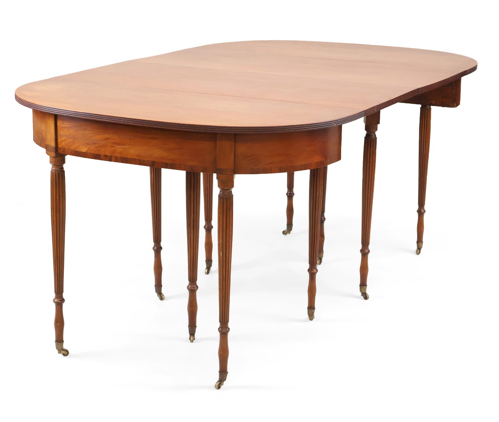 Federal Cherrywood and Inlaid Mahogany Two-Part Dining Table (1 of 15)