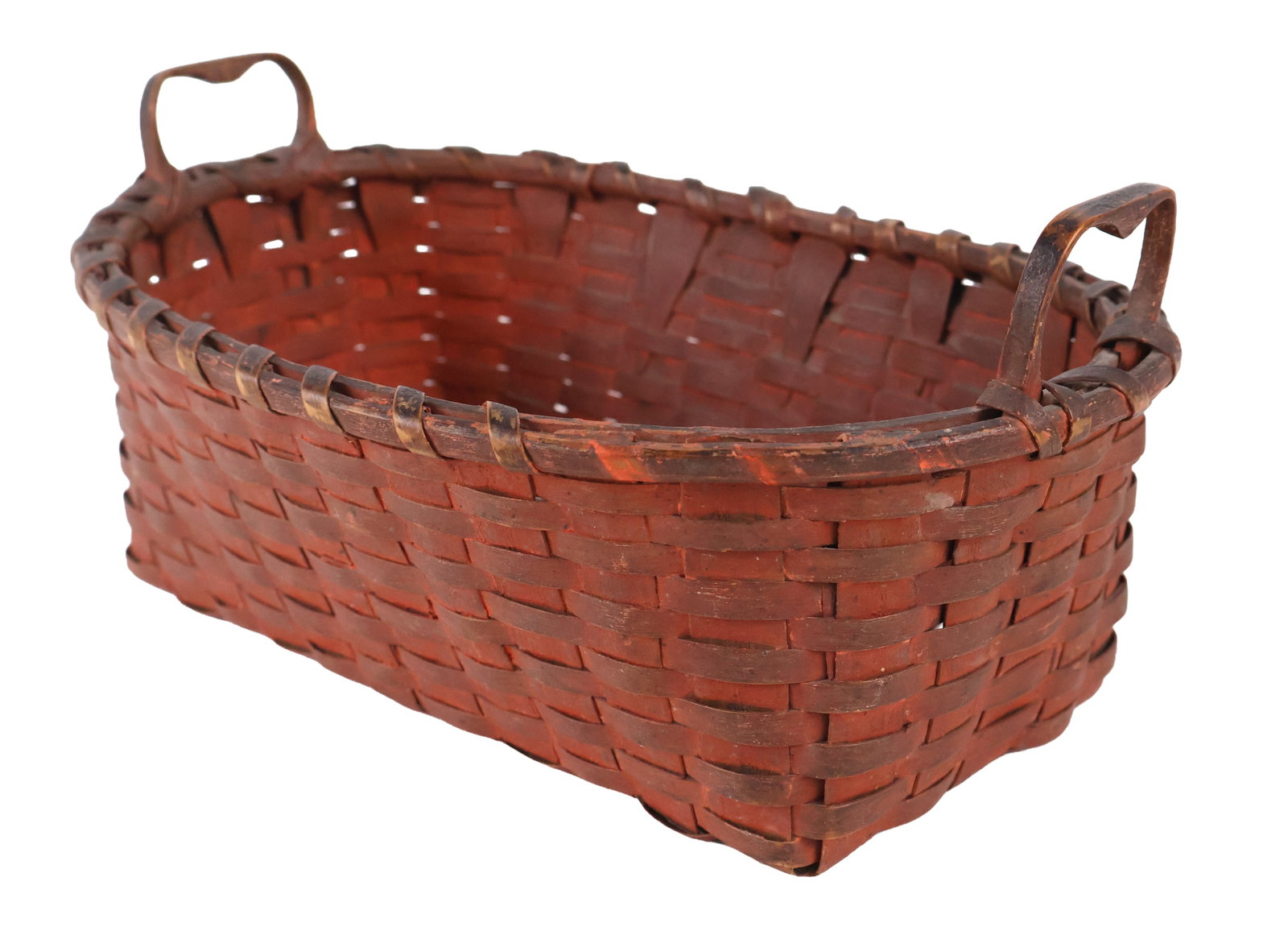 Painted Woven Splint Oval Basket (1 of 9)