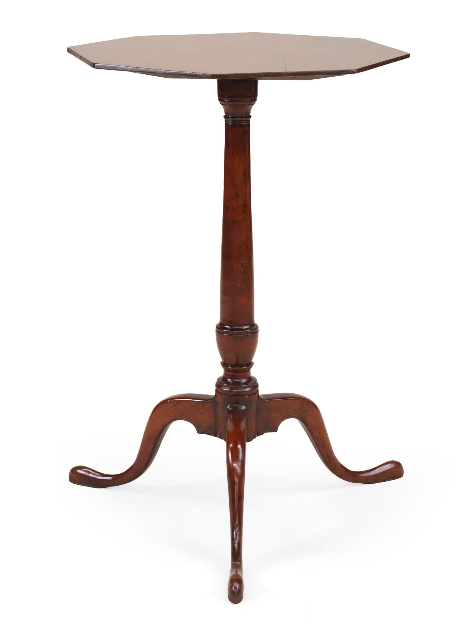 Federal Mahogany Octagonal Top Candlestand: Federal Mahogany Octagonal Top Candlestand New England, 1800-1810 Provenance: Northeast Auctions, Porstmouth, New Hampshire, August 8, 2010, lot 1356 Property from a Private Northeastern Collection