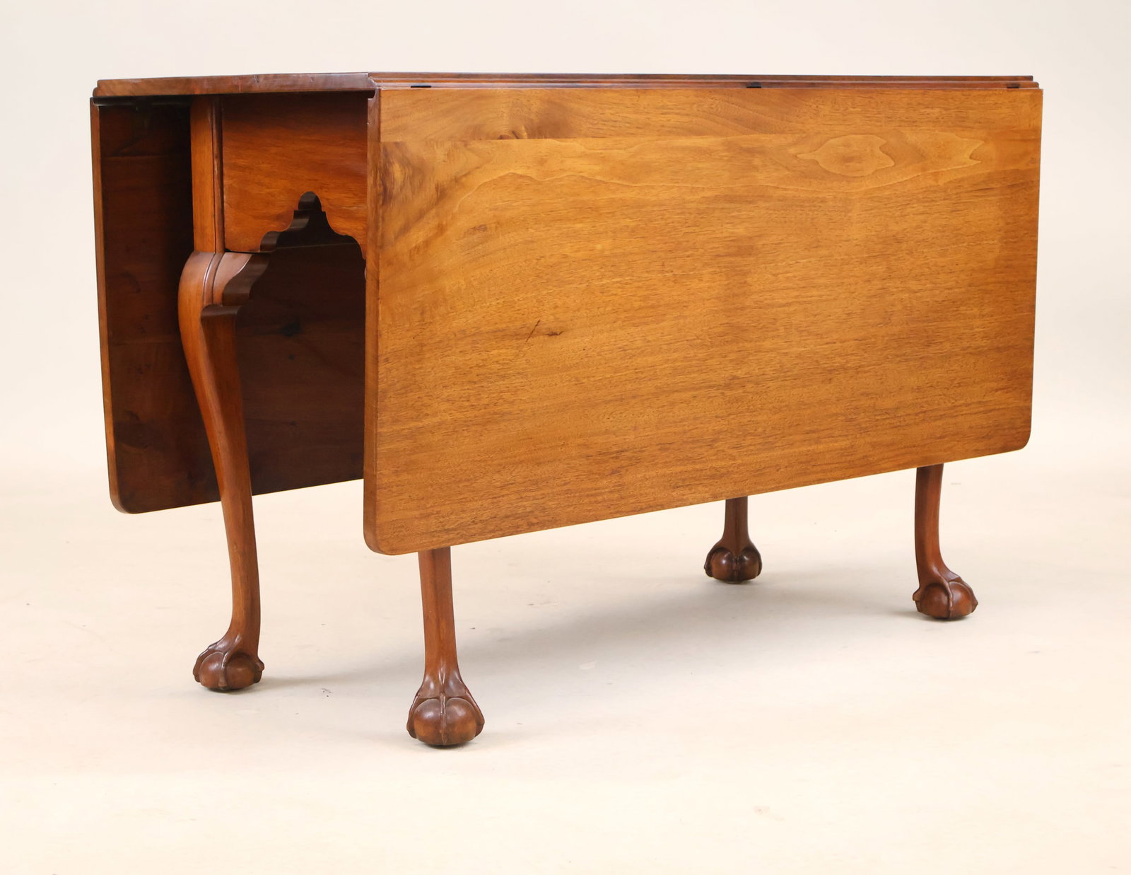 Chippendale Carved Walnut Drop-Leaf Dining Table - 2