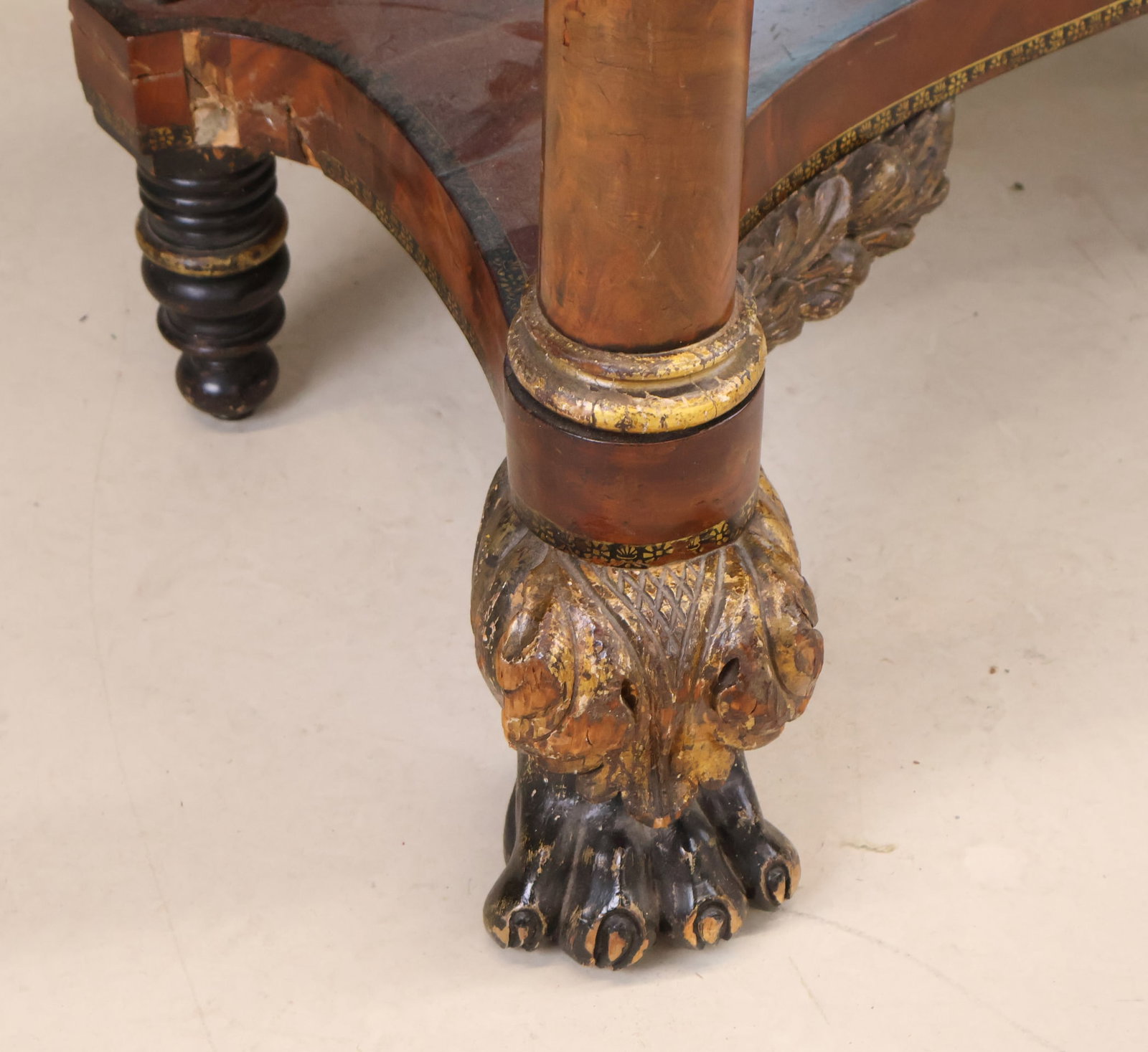 Classical Mahogany Marble Top Pier Table - 3
