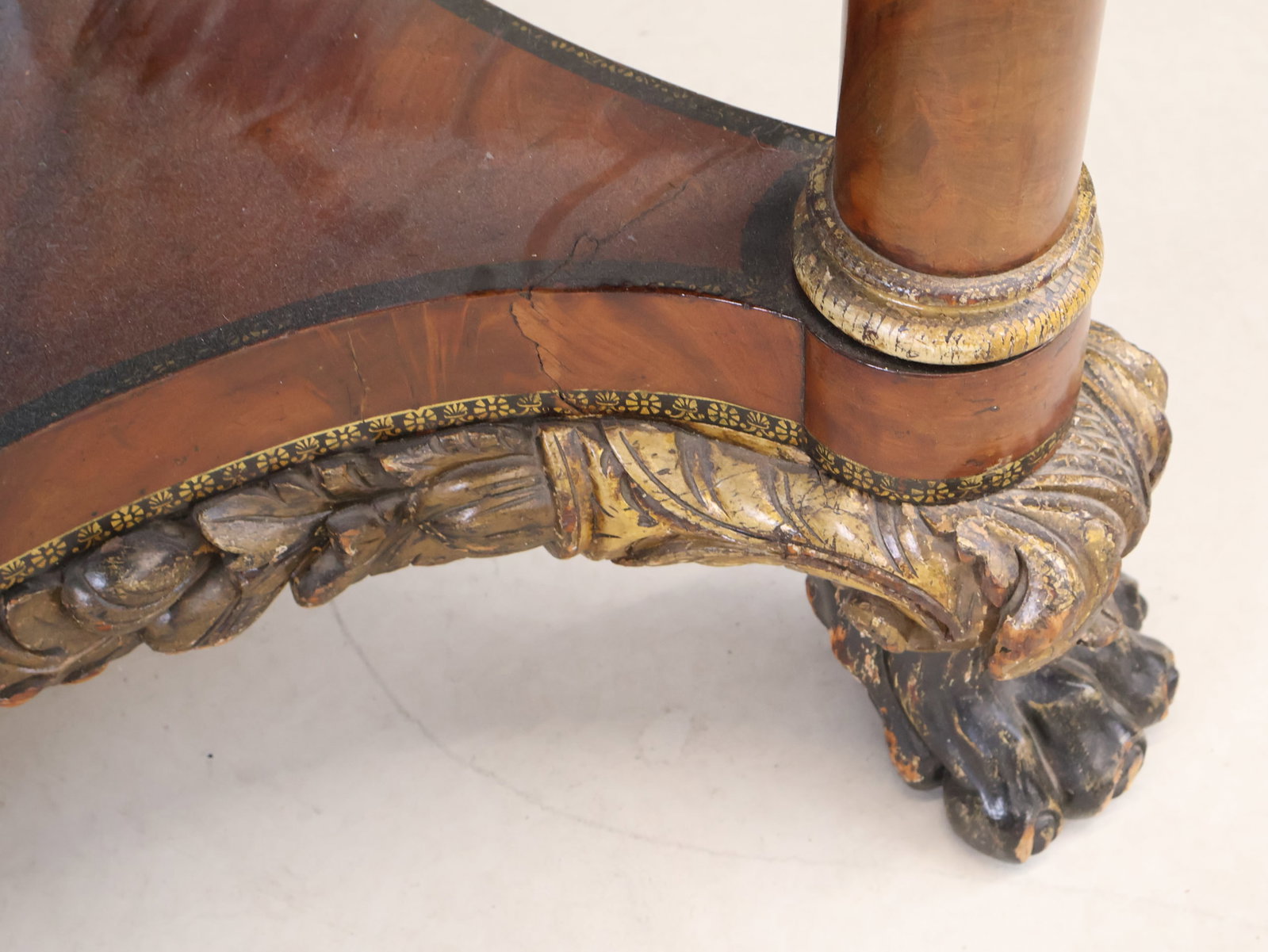Classical Mahogany Marble Top Pier Table - 6