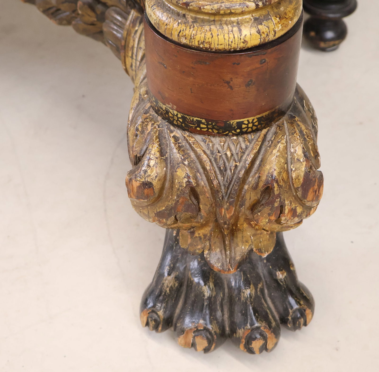 Classical Mahogany Marble Top Pier Table - 8