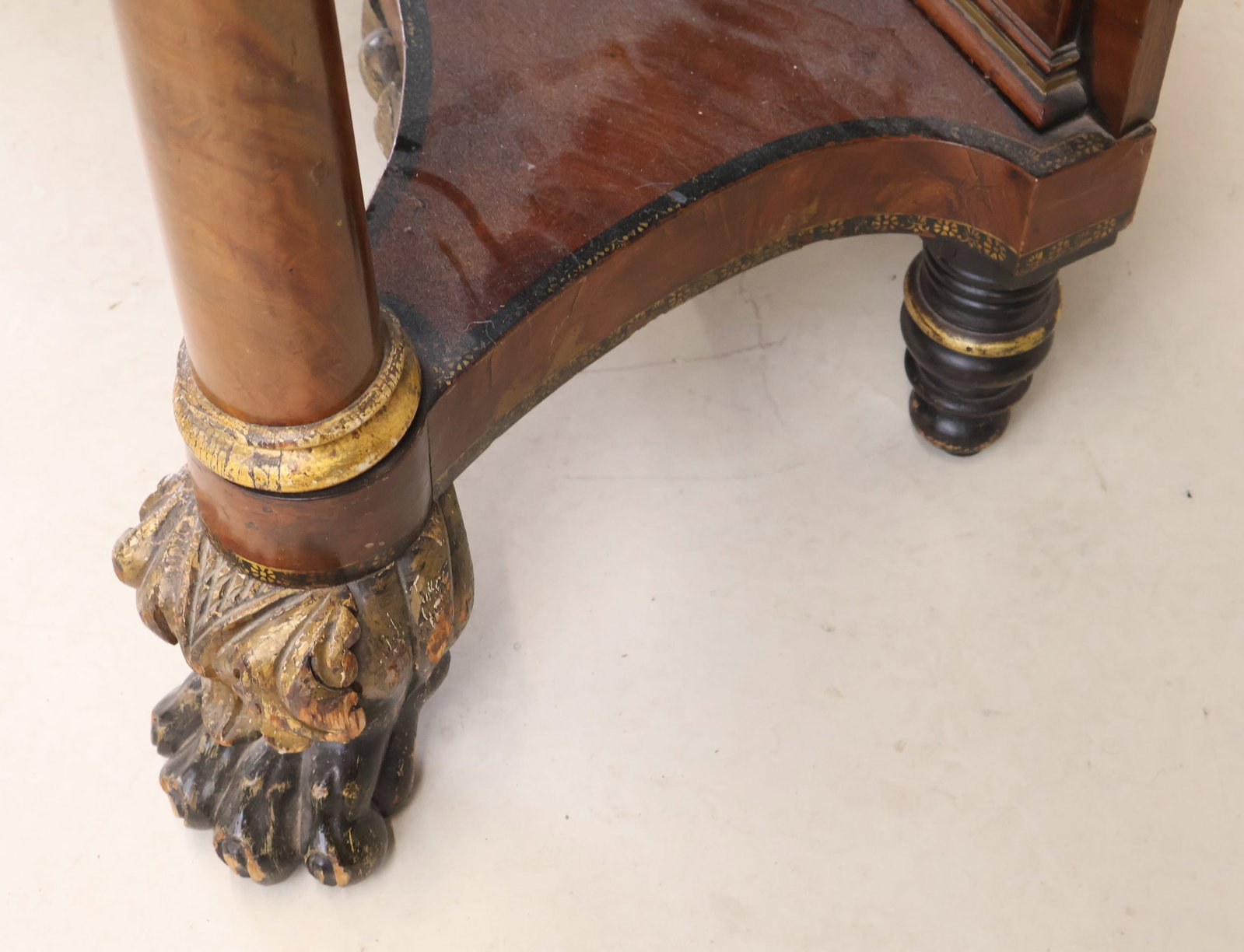 Classical Mahogany Marble Top Pier Table - 9