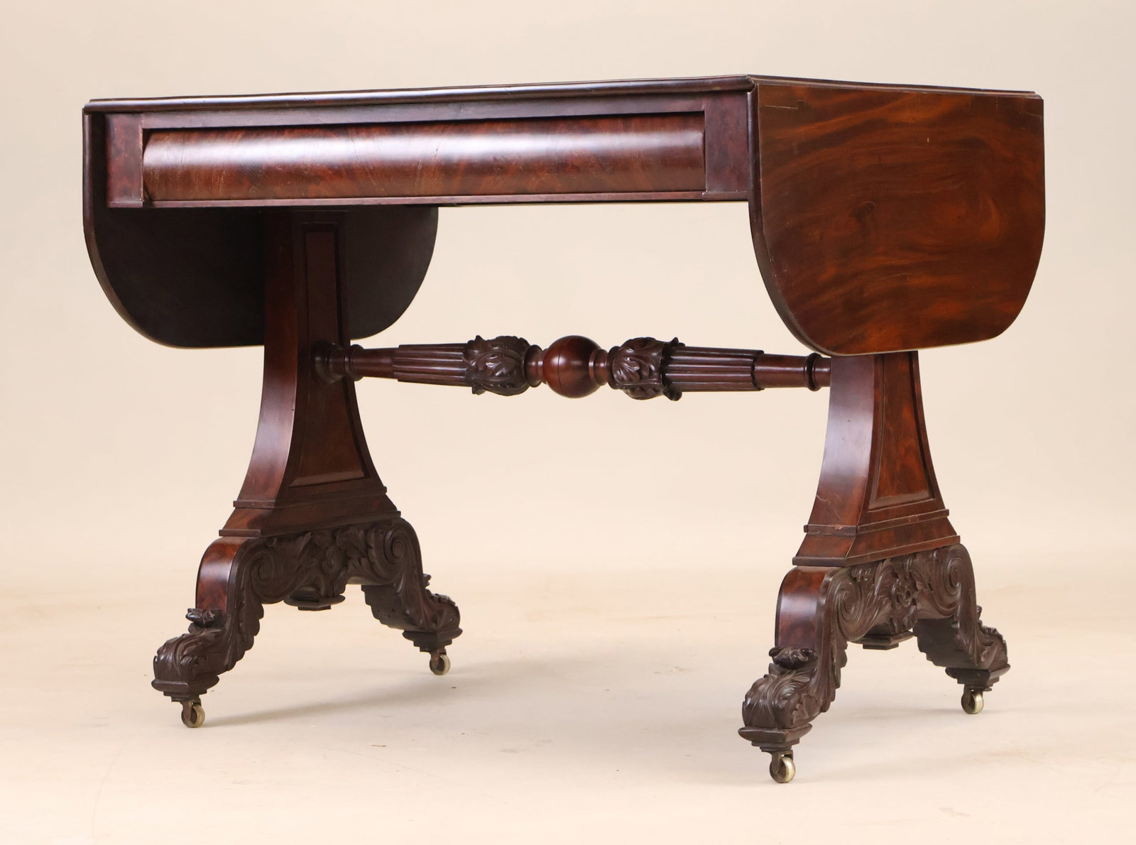 Classical Mahogany Drop Leaf Sofa Table - 2